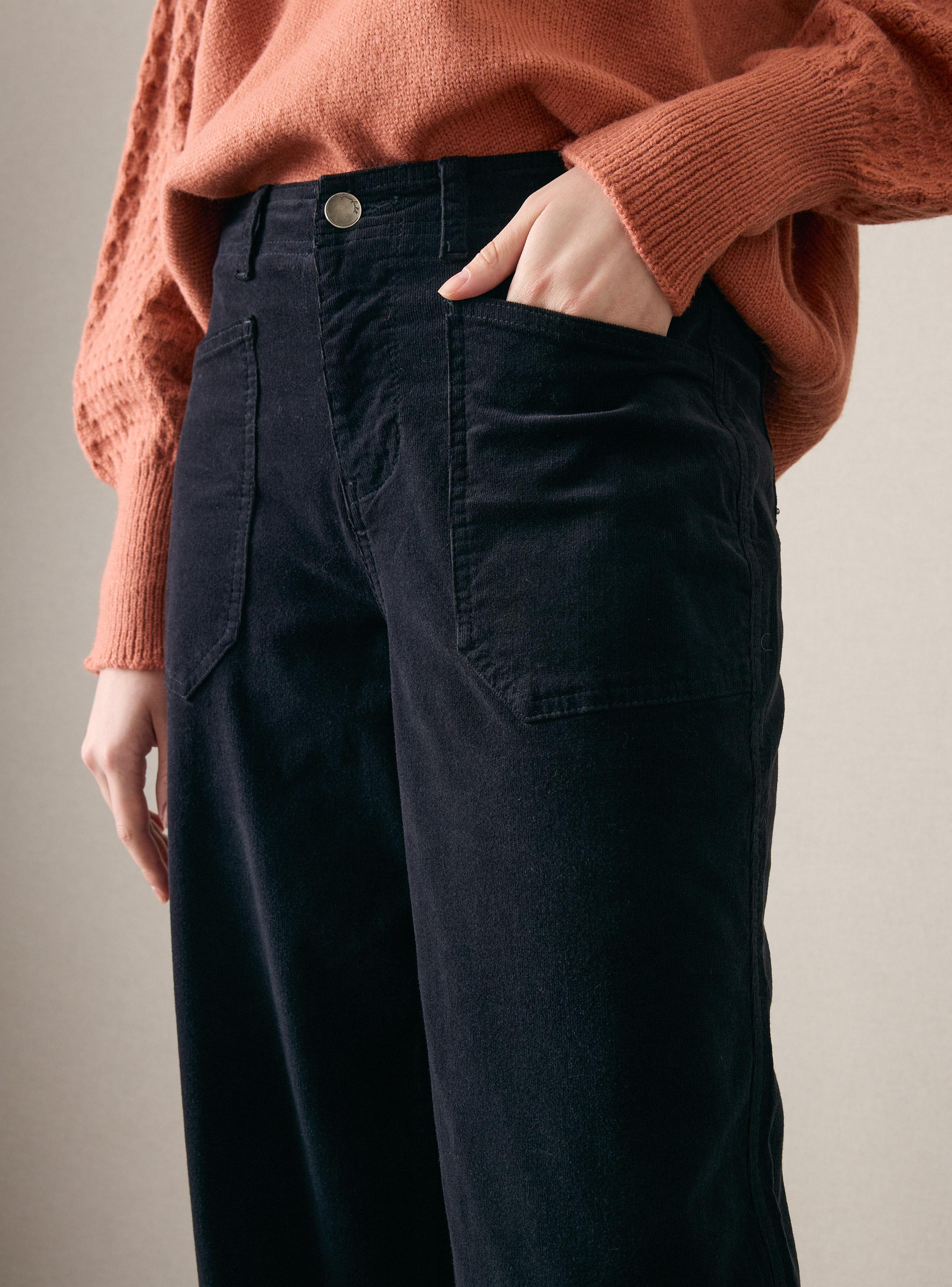 Pantalón Cotelé Recto con Bolsillo Carpintero-2