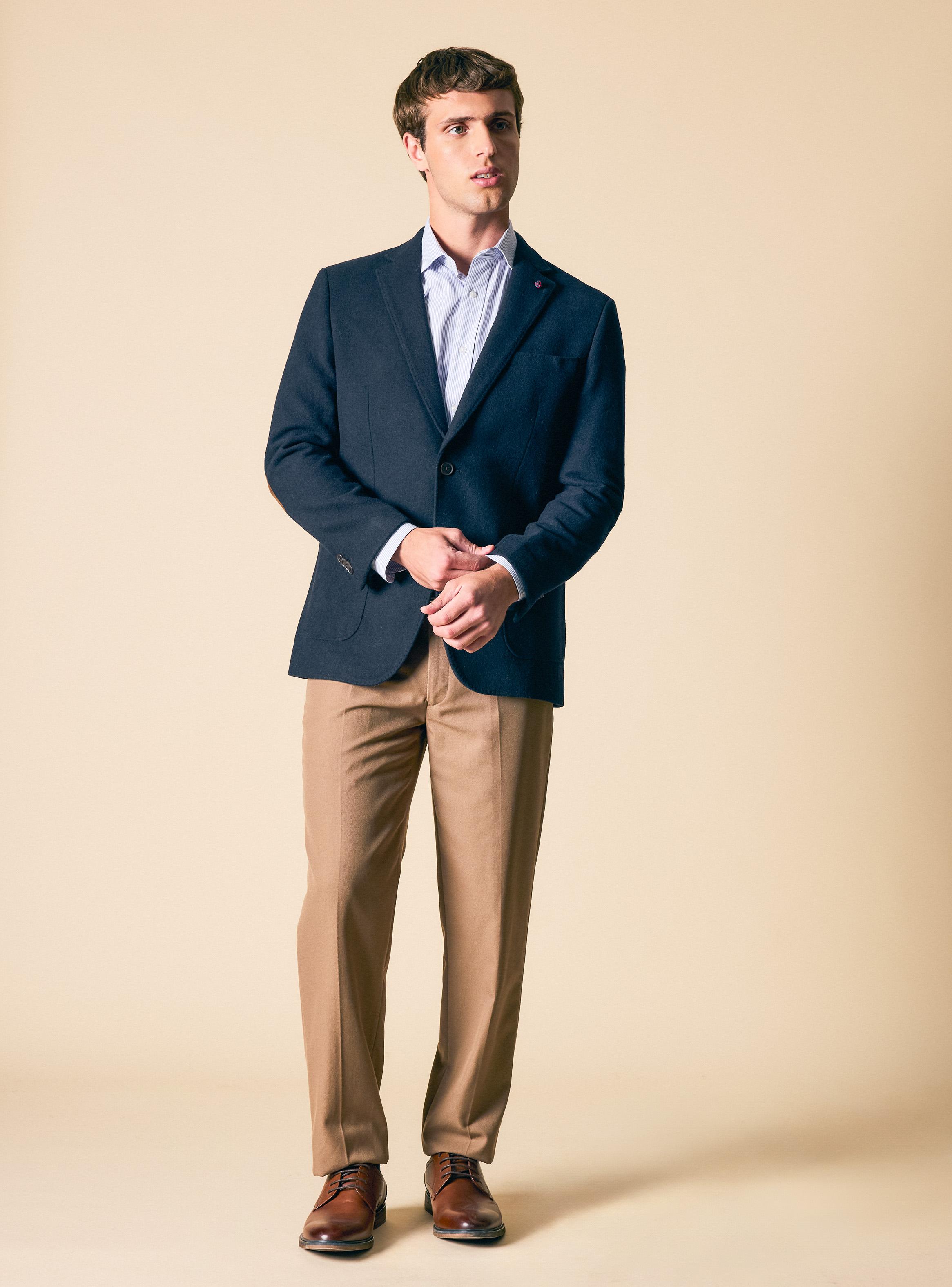 Blazer Recto Bolsillo de Parche y Codera-4