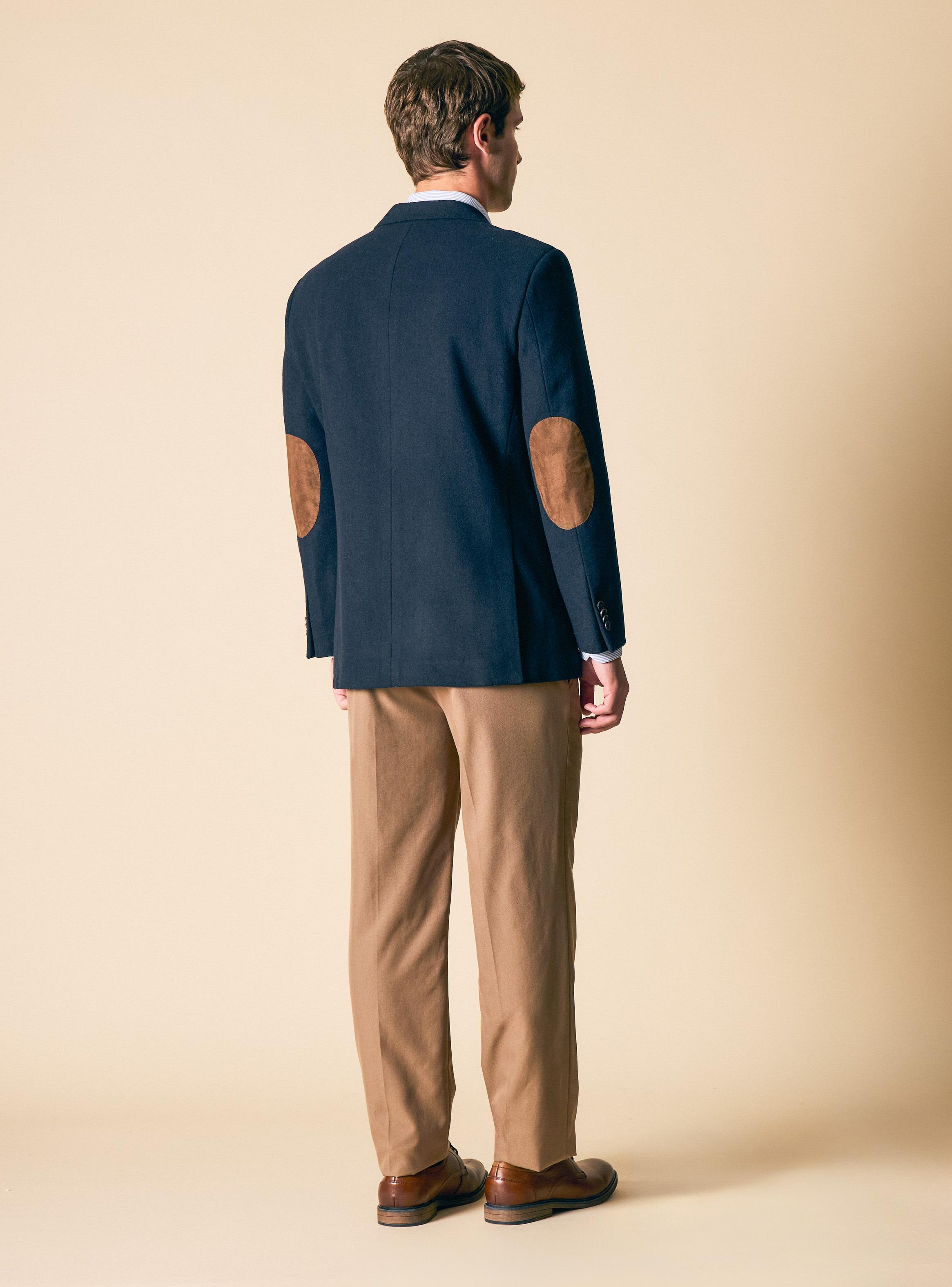 Blazer Recto Bolsillo de Parche y Codera-5