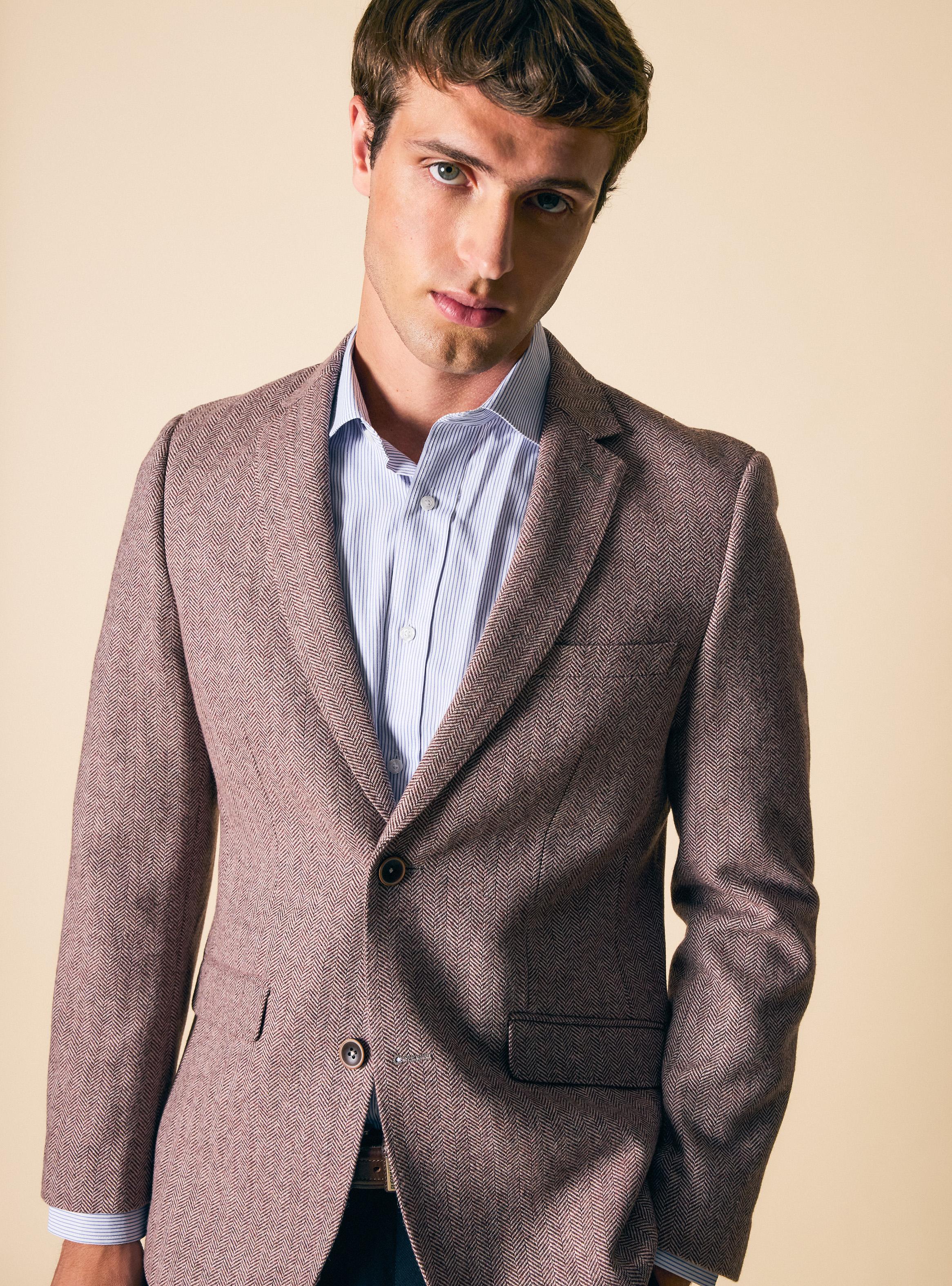 Blazer Recto Slim Fit Tweed Espigado-2
