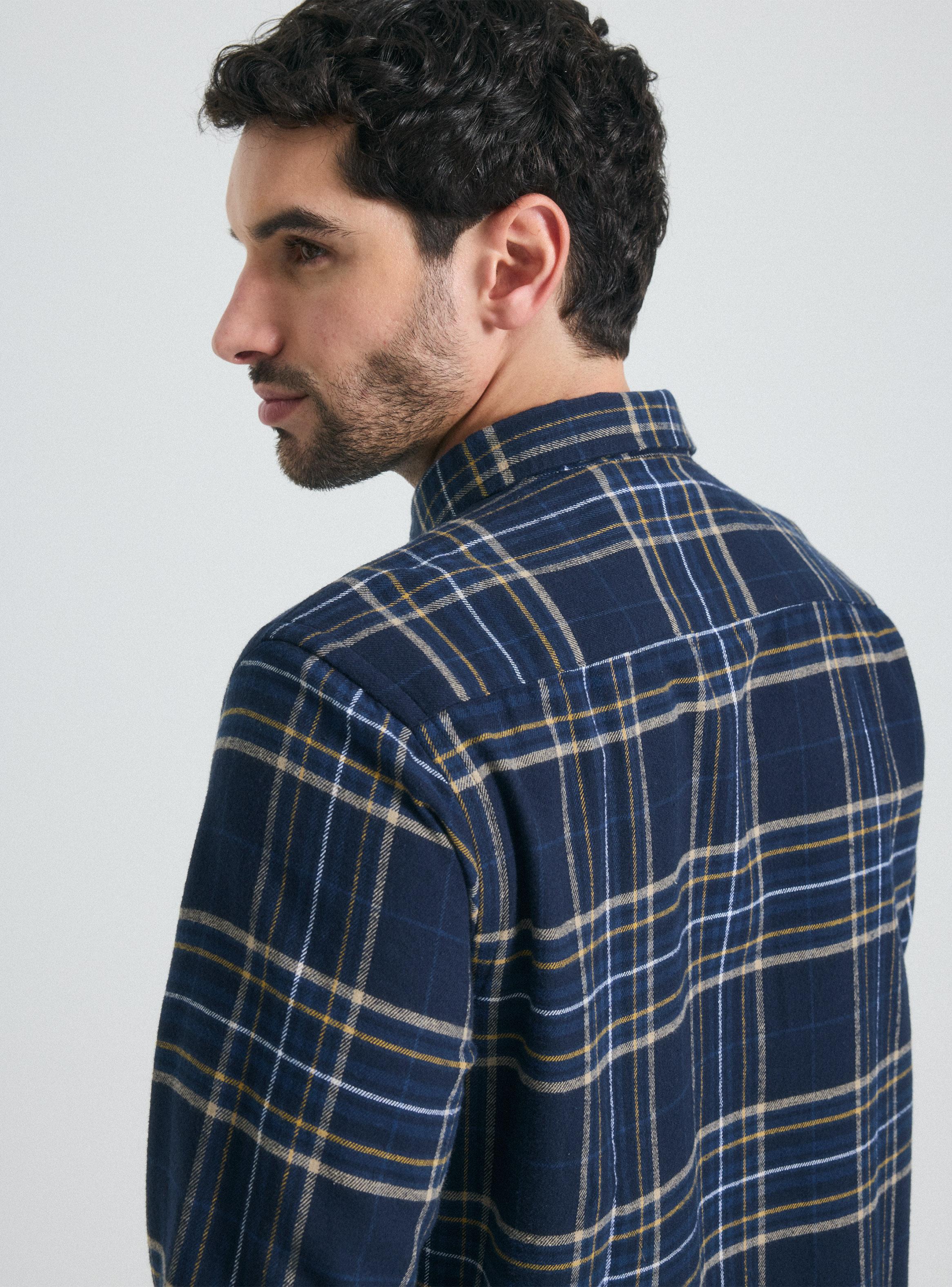 Camisa Manga Larga Franela Cuadros-3