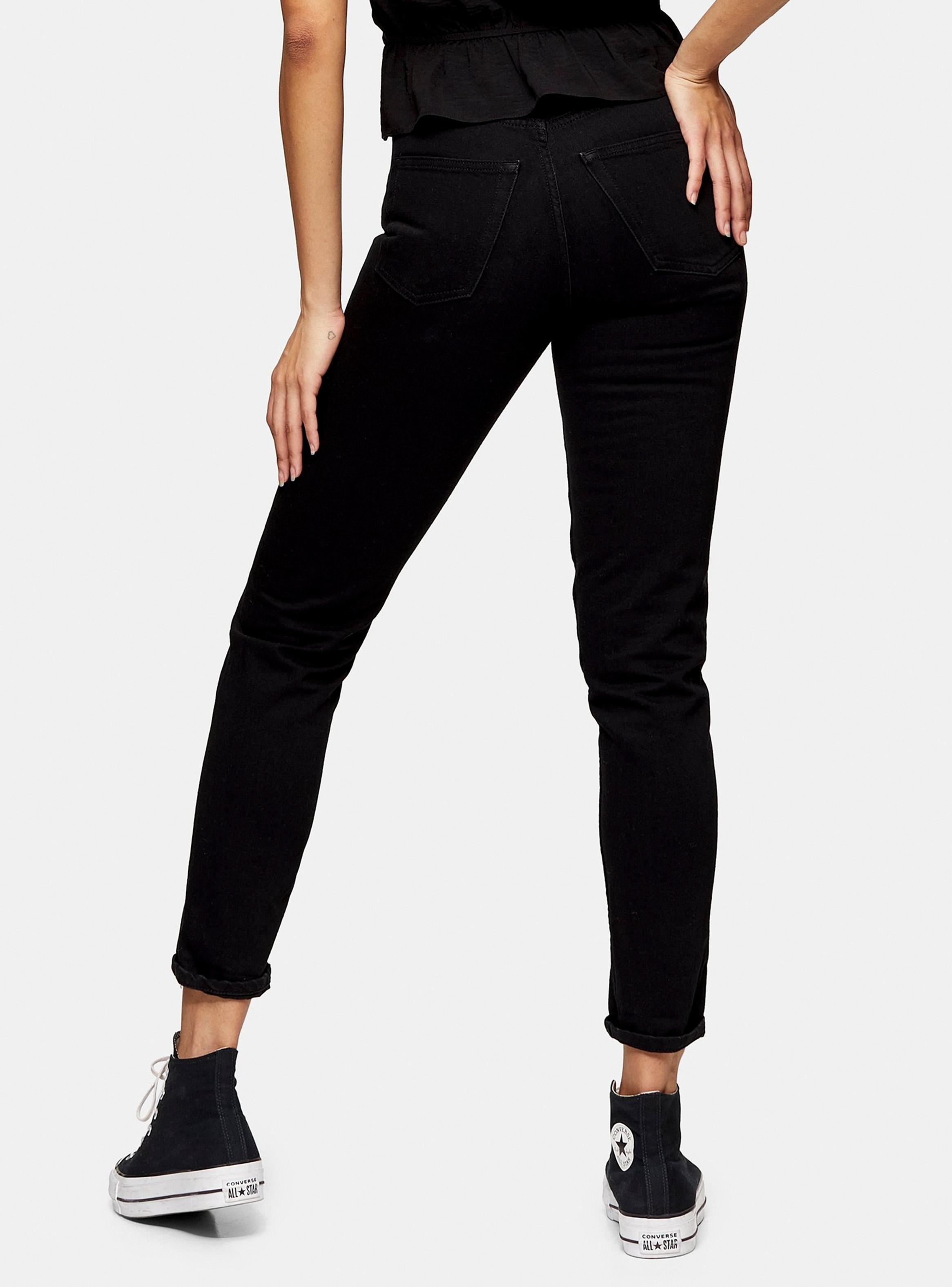 Jeans Topshop Black Mom Tapered Jeans Largo 32 Topshop-1