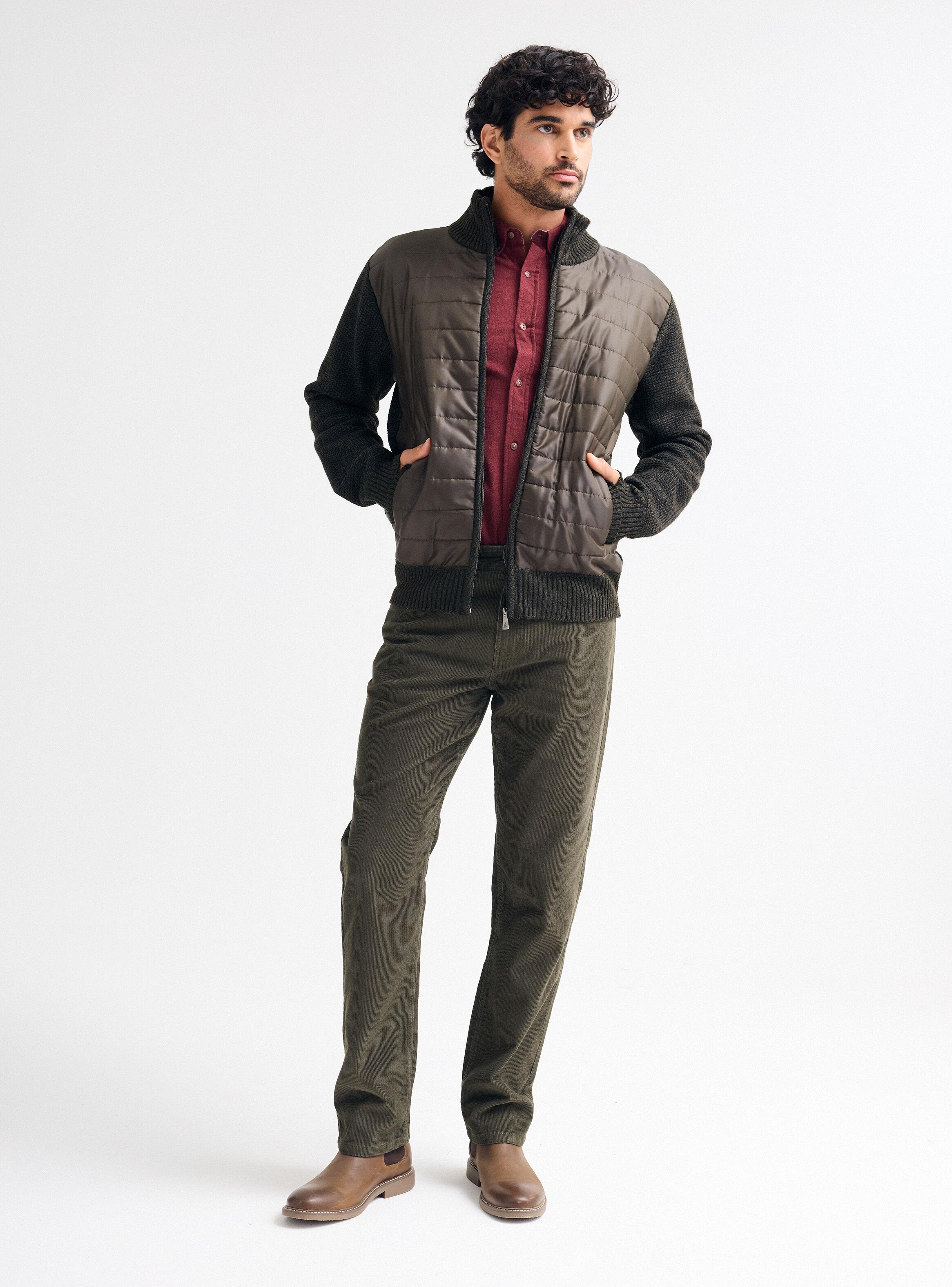 Sweater Mangas Tejidos Cuerpo Tela Parka-4