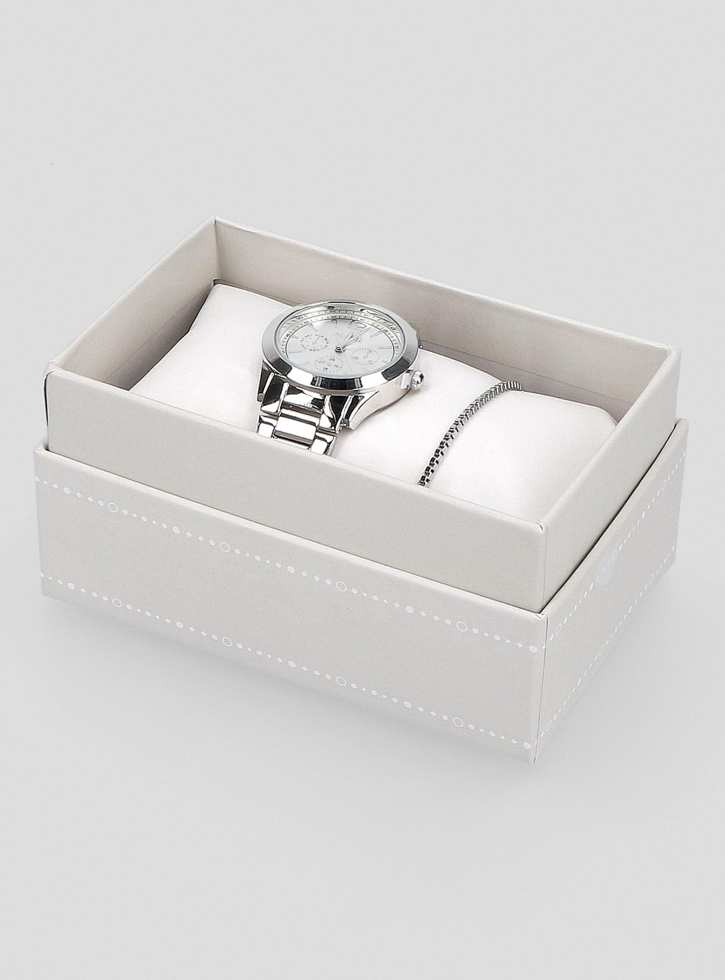Reloj Metal Análogo Mujer + Pulsera-3