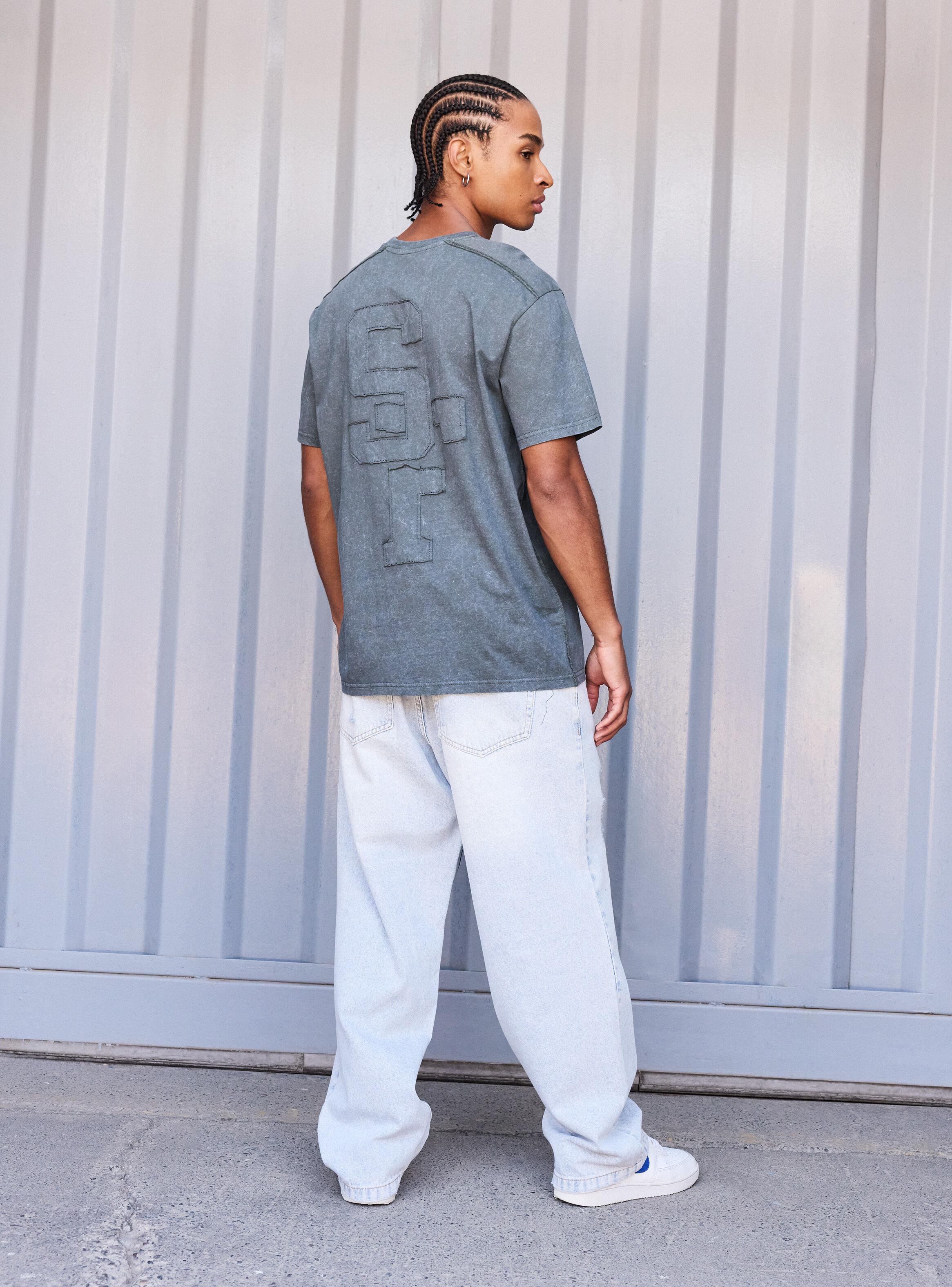 Polera Efecto Lavada Manga Corta-5