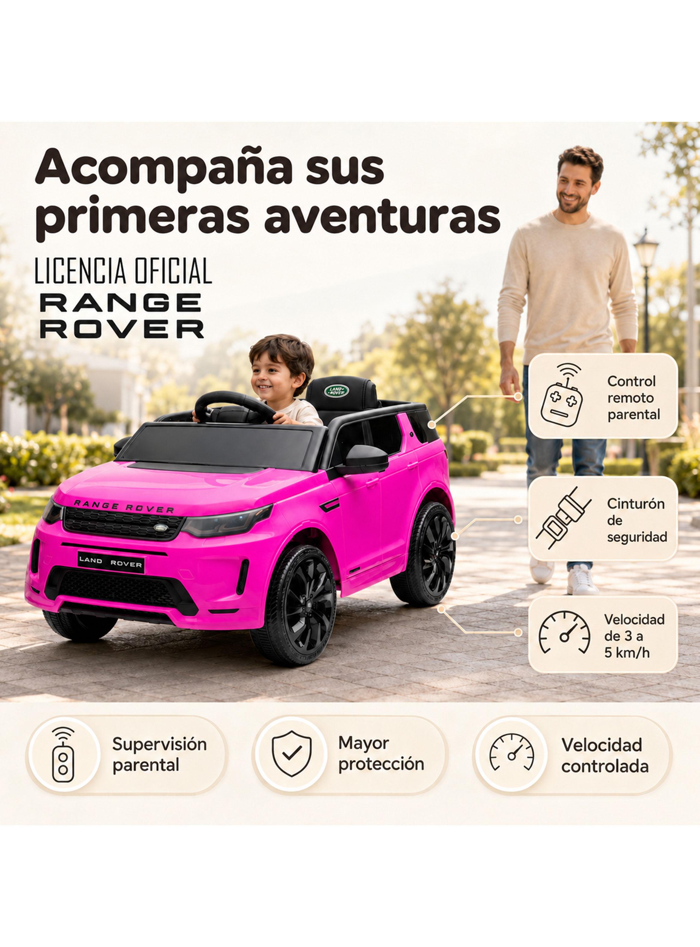 Auto a Batería Range Rover Evoque Rosado-5