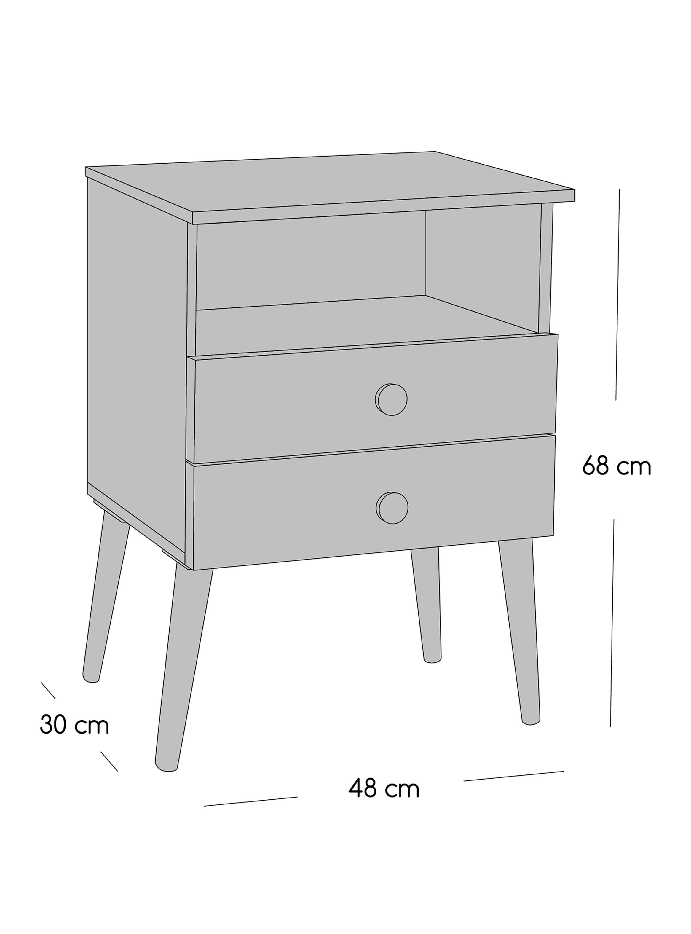 Cama Europea Merci 2 Plazas con Base Dividida + Respaldo y Veladores Málaga-2