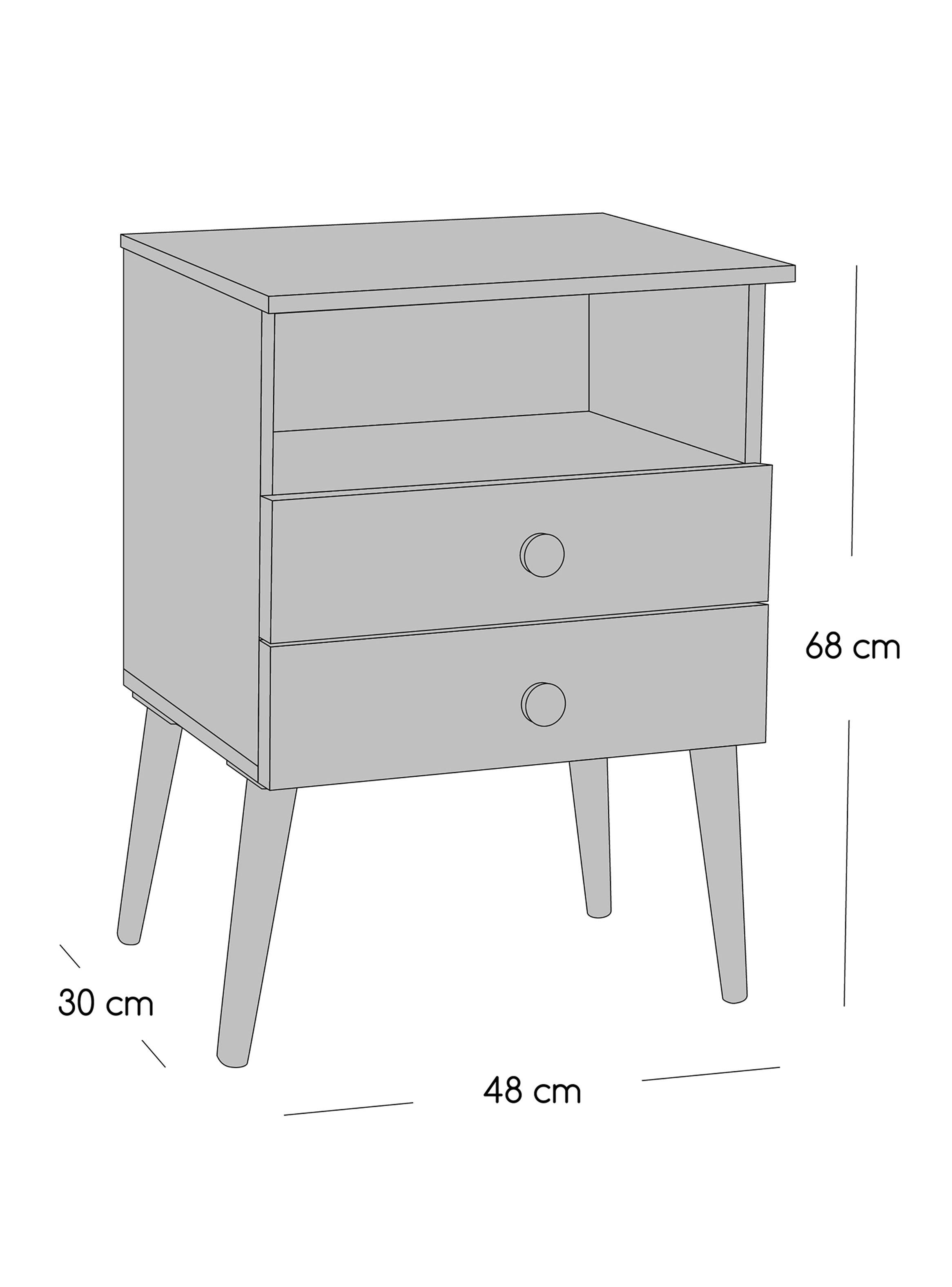 Cama Europea Bamboo 2 Plazas Base Dividida con Respaldo y Veladores Málaga-2