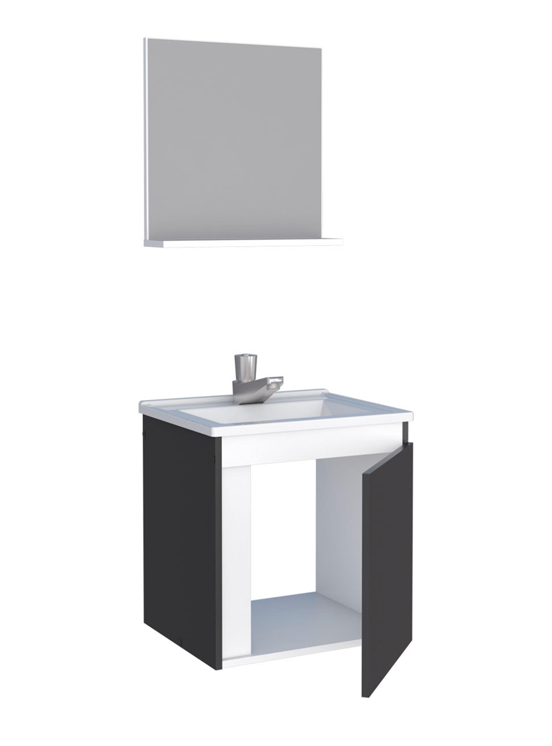 Vanitorio Aereo Con Espejo Onix Negro-2