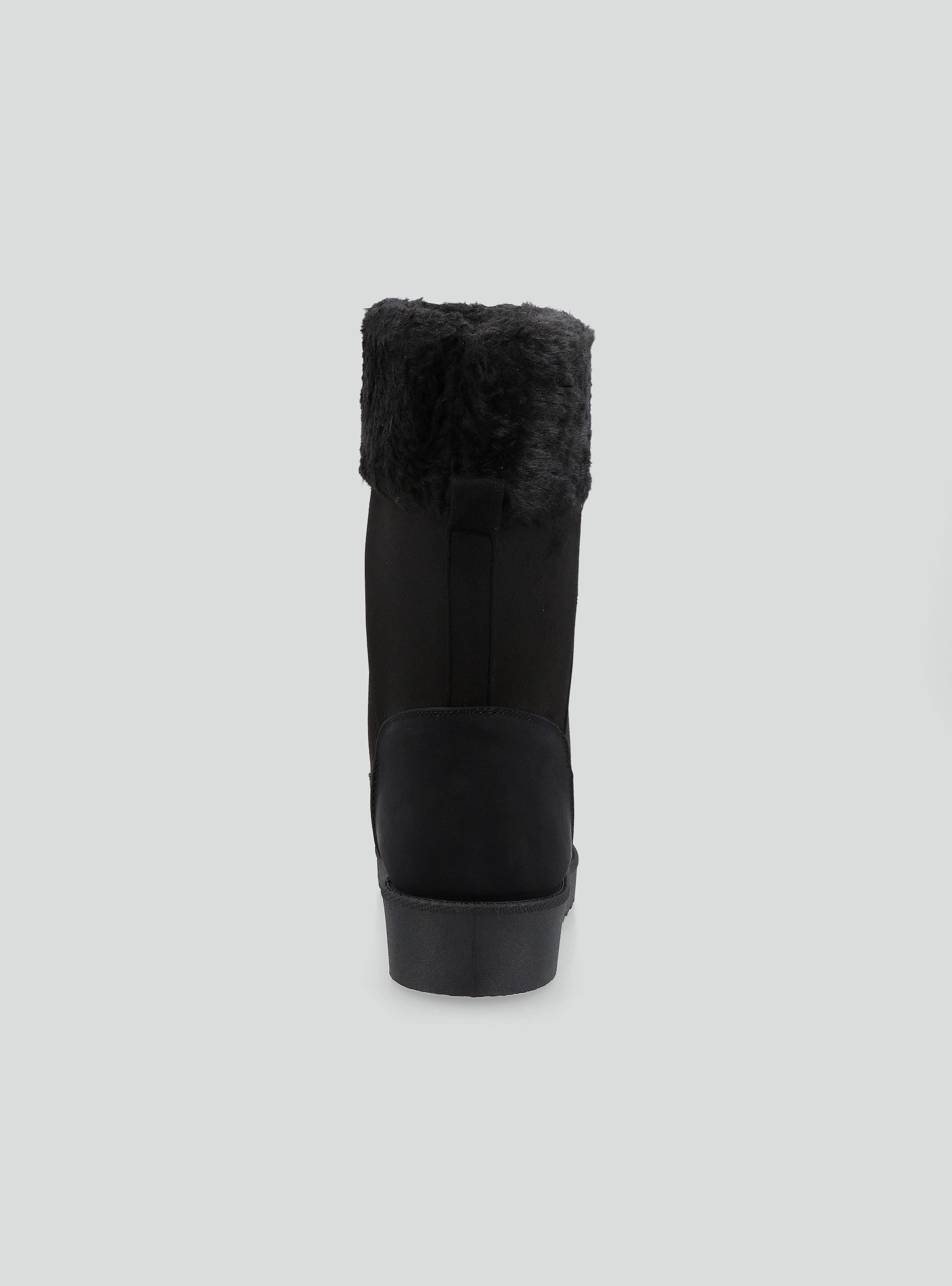 Bota Cuña Efecto Pelo Mujer-3