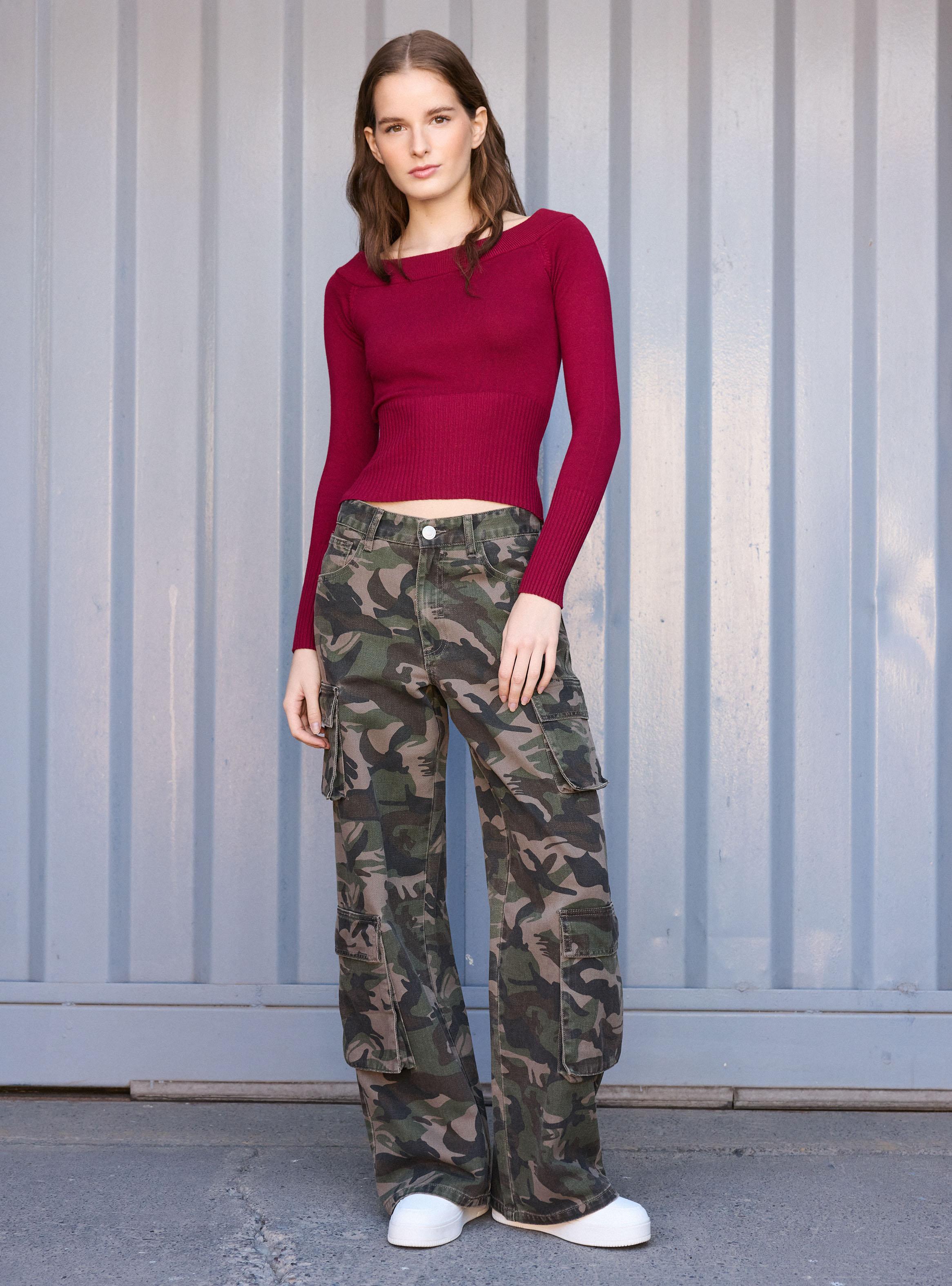 Jeans Multi Bolsillos Print Camuflado-4