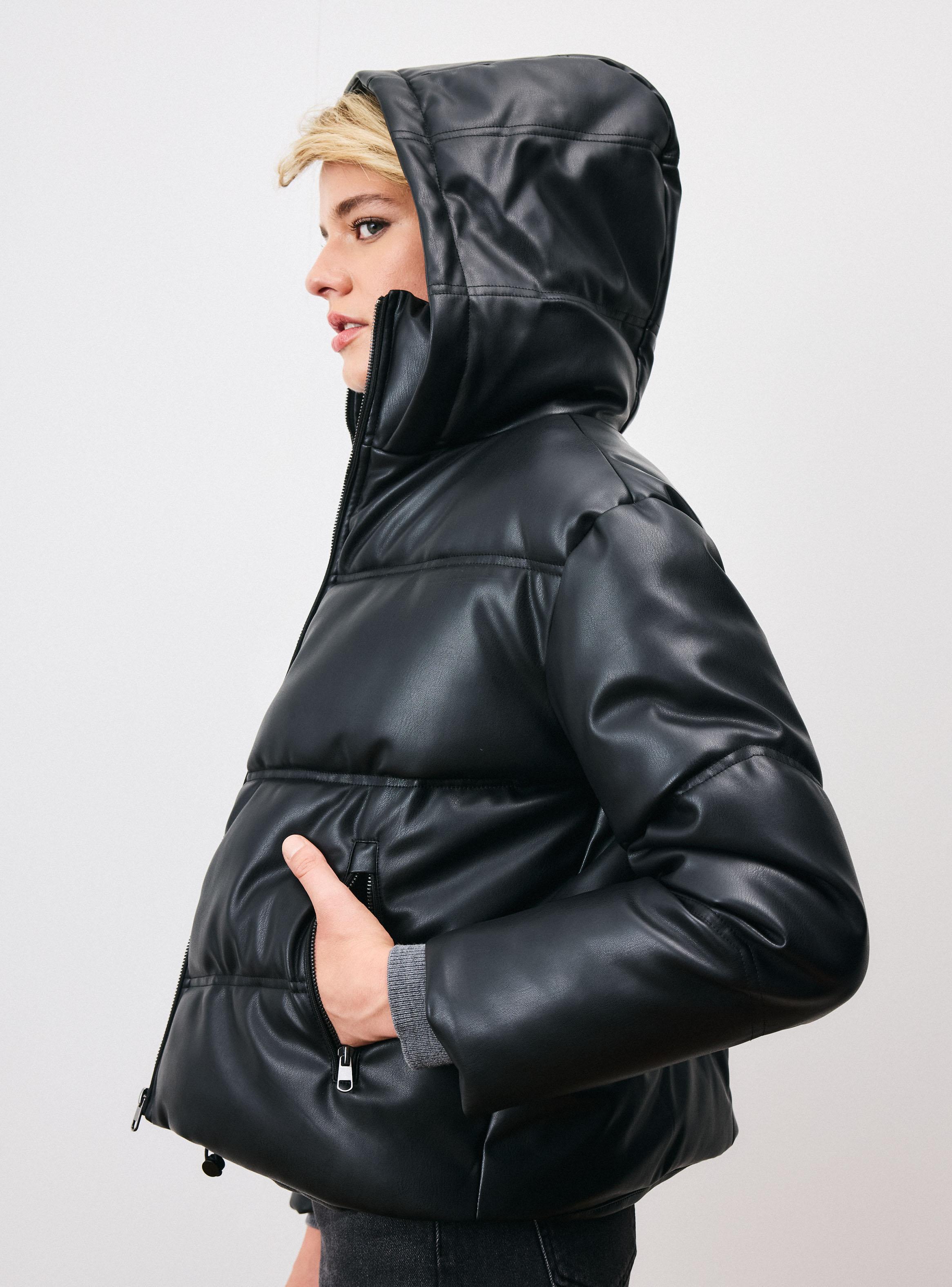 Parka Puffa de Cuero Sintético-3