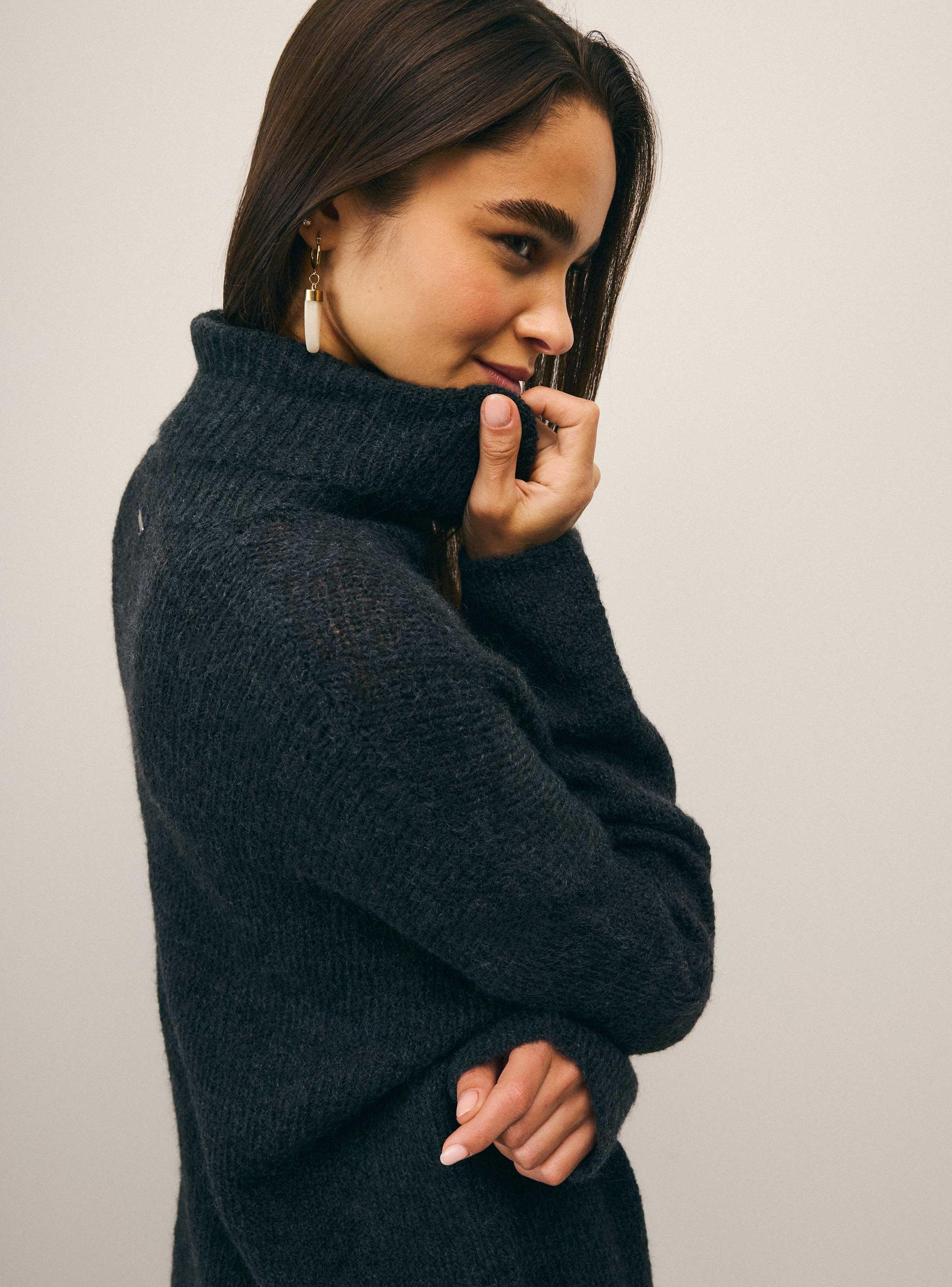 Sweater Cuello Tortuga Tejido Jaspeado-3