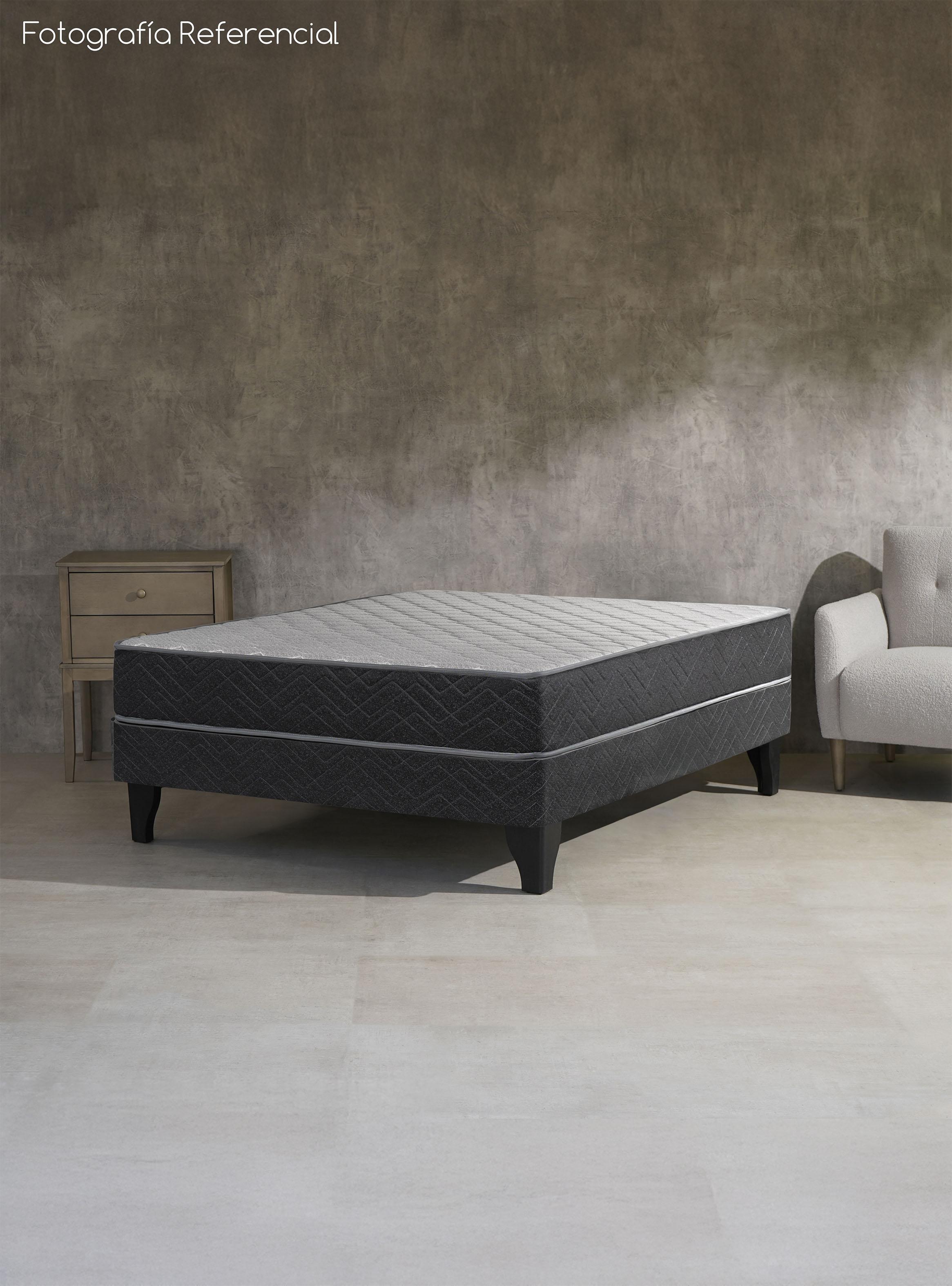 Cama Europea Apolo Black 2 Plazas x190 cm + Respaldo Nuit-5