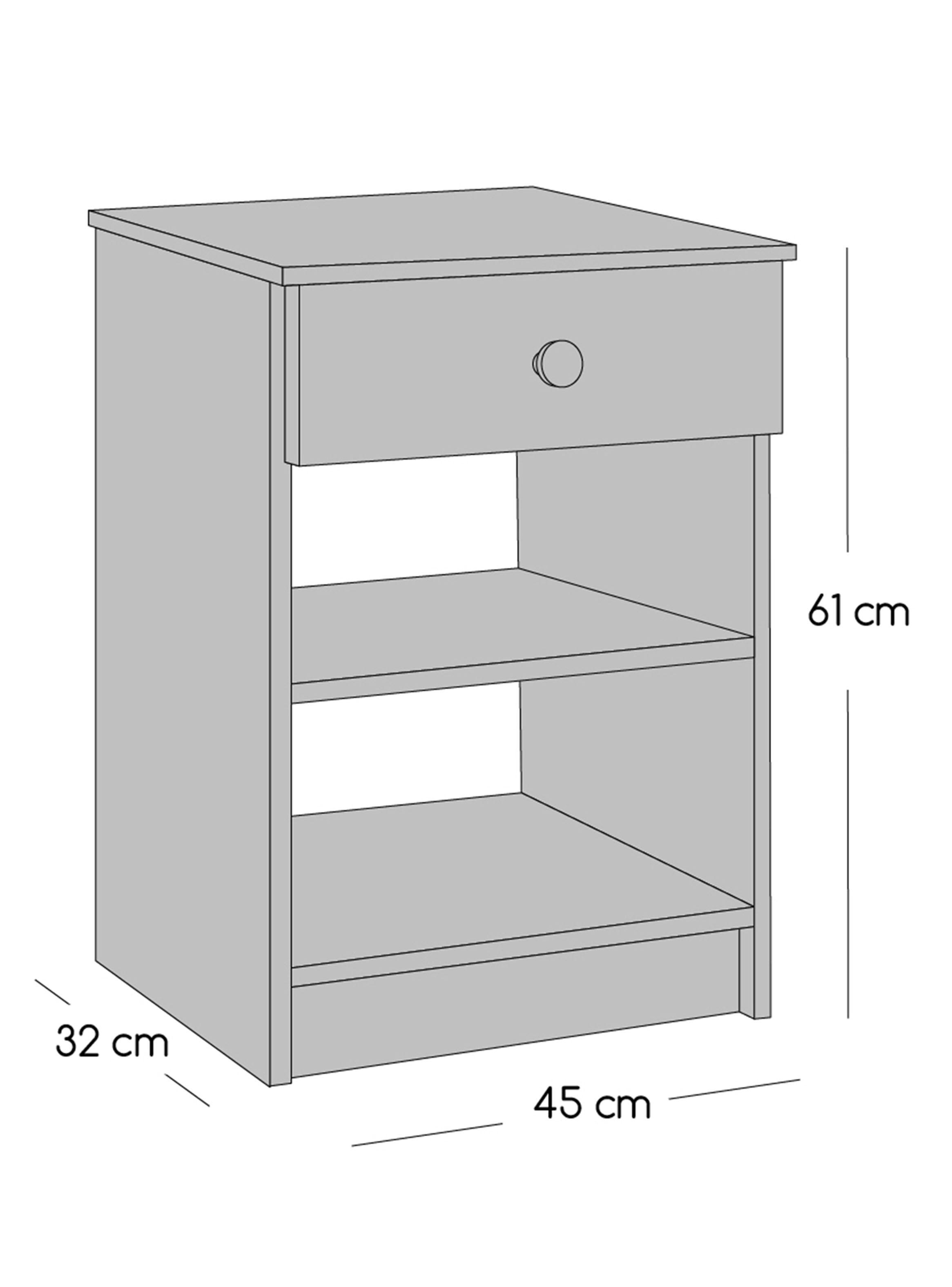 Cama Europea Cadiz 1.5 Plazas + Respaldo Nuit + Velador Granada Honey-2