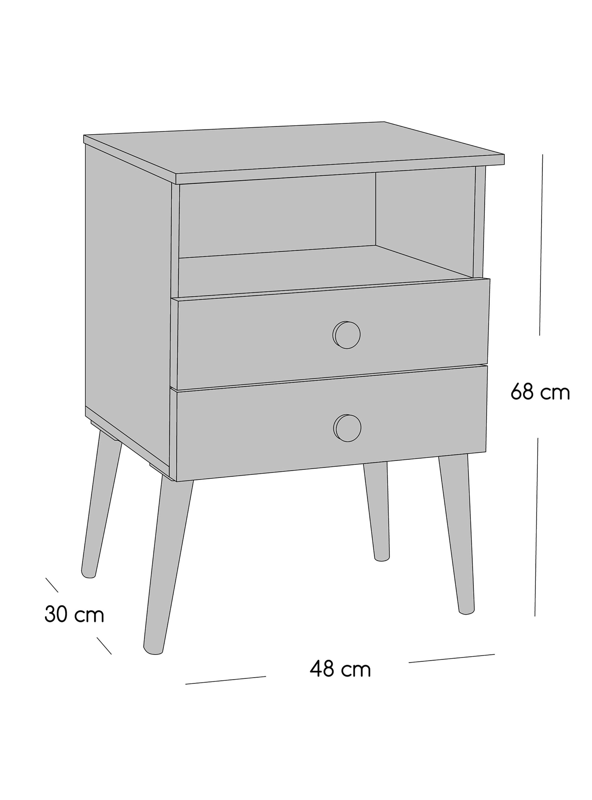Cama Europea Bamboo 1.5 Plazas Base Normal con Respaldo y Veladores Málaga-2