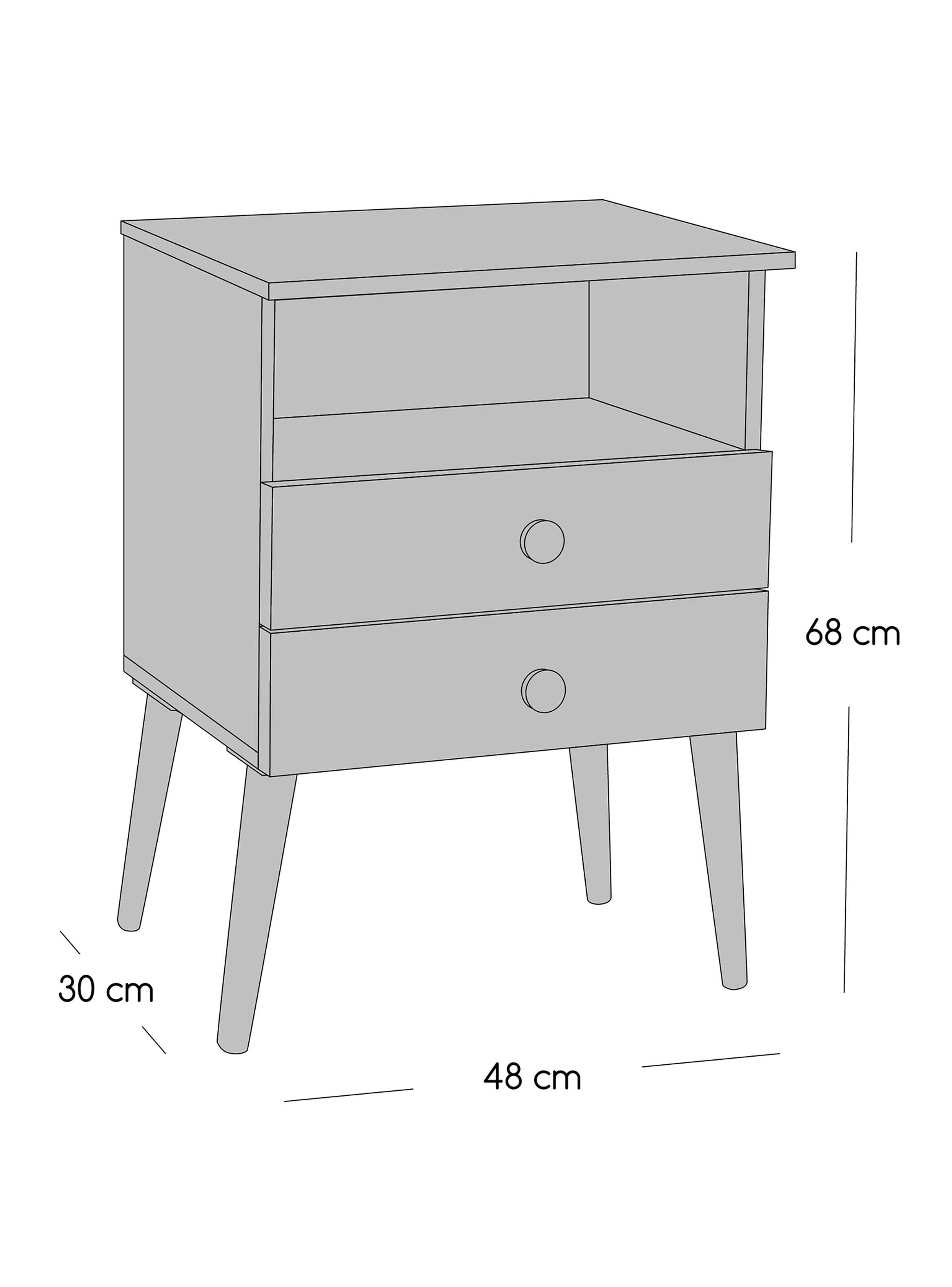 Cama Europea Merci 2 Plazas de Base Dividida + Respaldo y Veladores Málaga-2