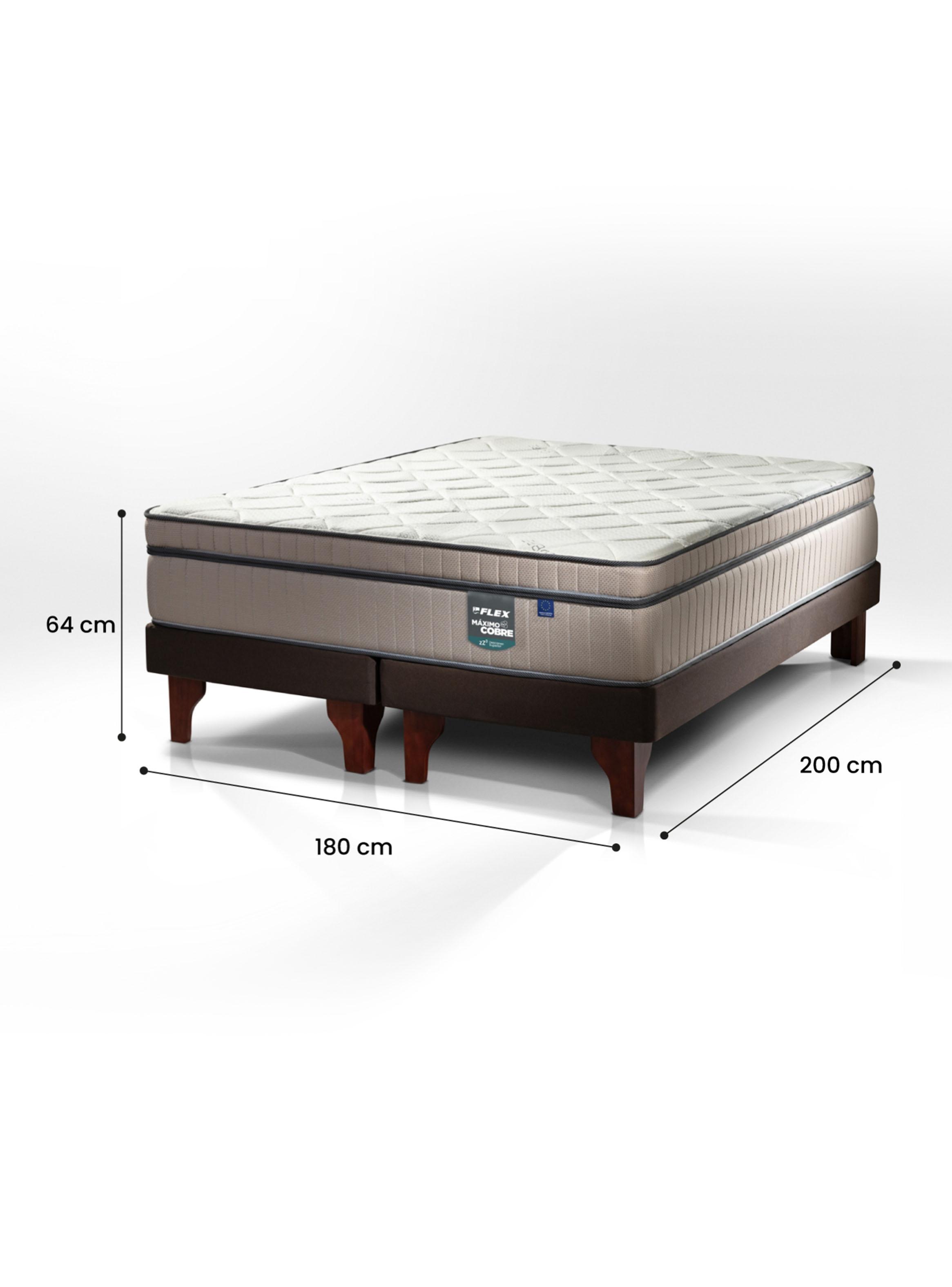 Cama Europea Máximo Cobre King 180x200 cm + Respaldo Design Gráfito-1
