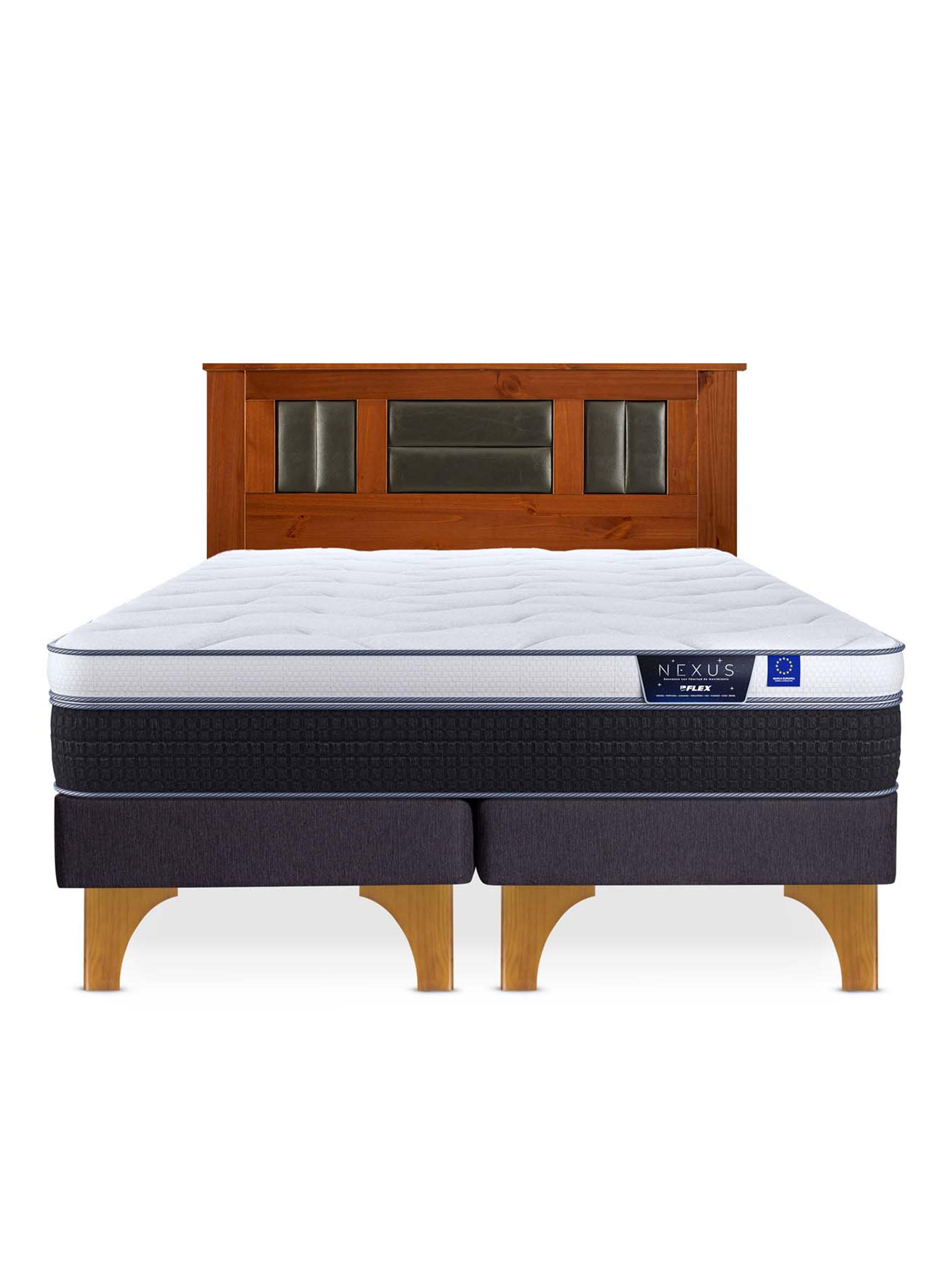 Cama Europea Nexus 2 Plazas Box Base Dividida + Respaldo Lorraine-2