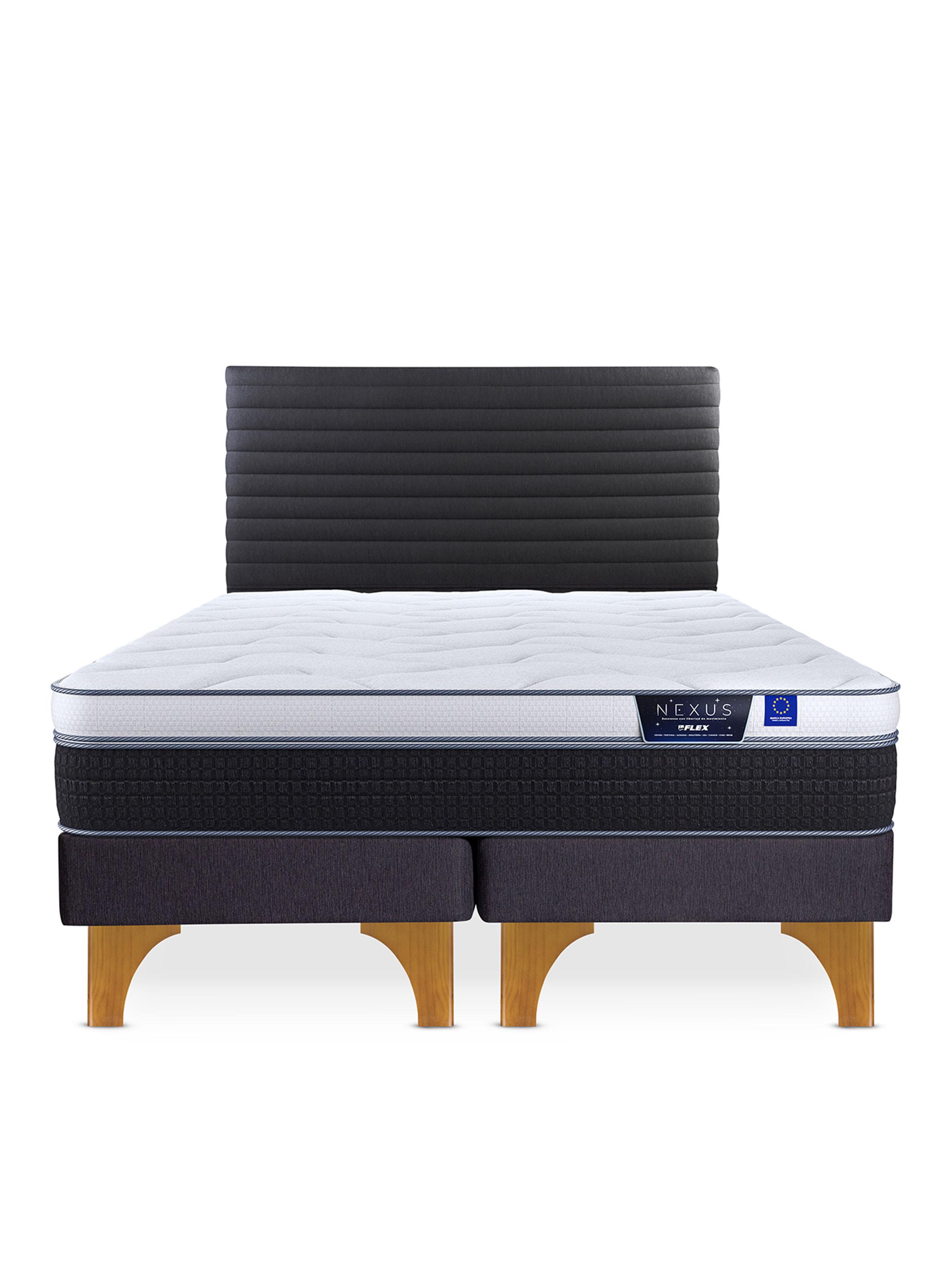Cama Europea Nexus King + Respaldo Modern Grafito-2