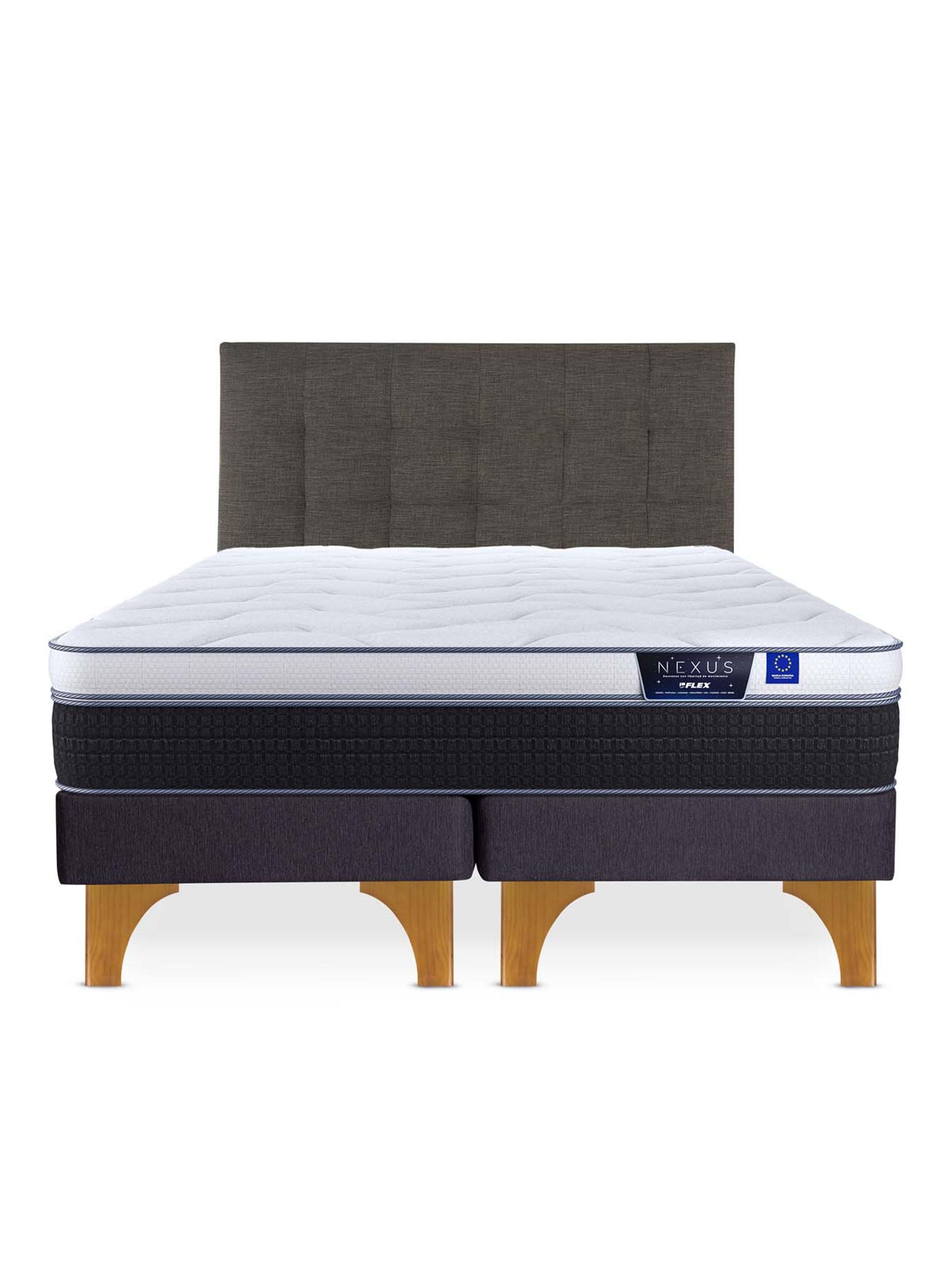 Cama Europea Nexus King + Respaldo Design Grafito-2