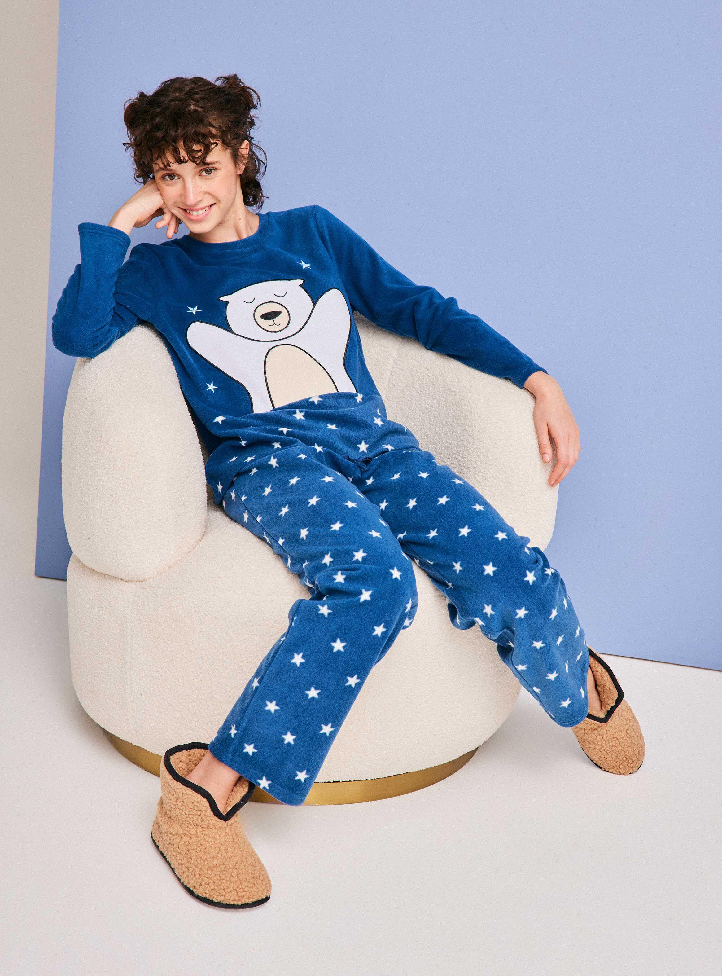 Pijama Full Print Aplicación Bordado Polar-4