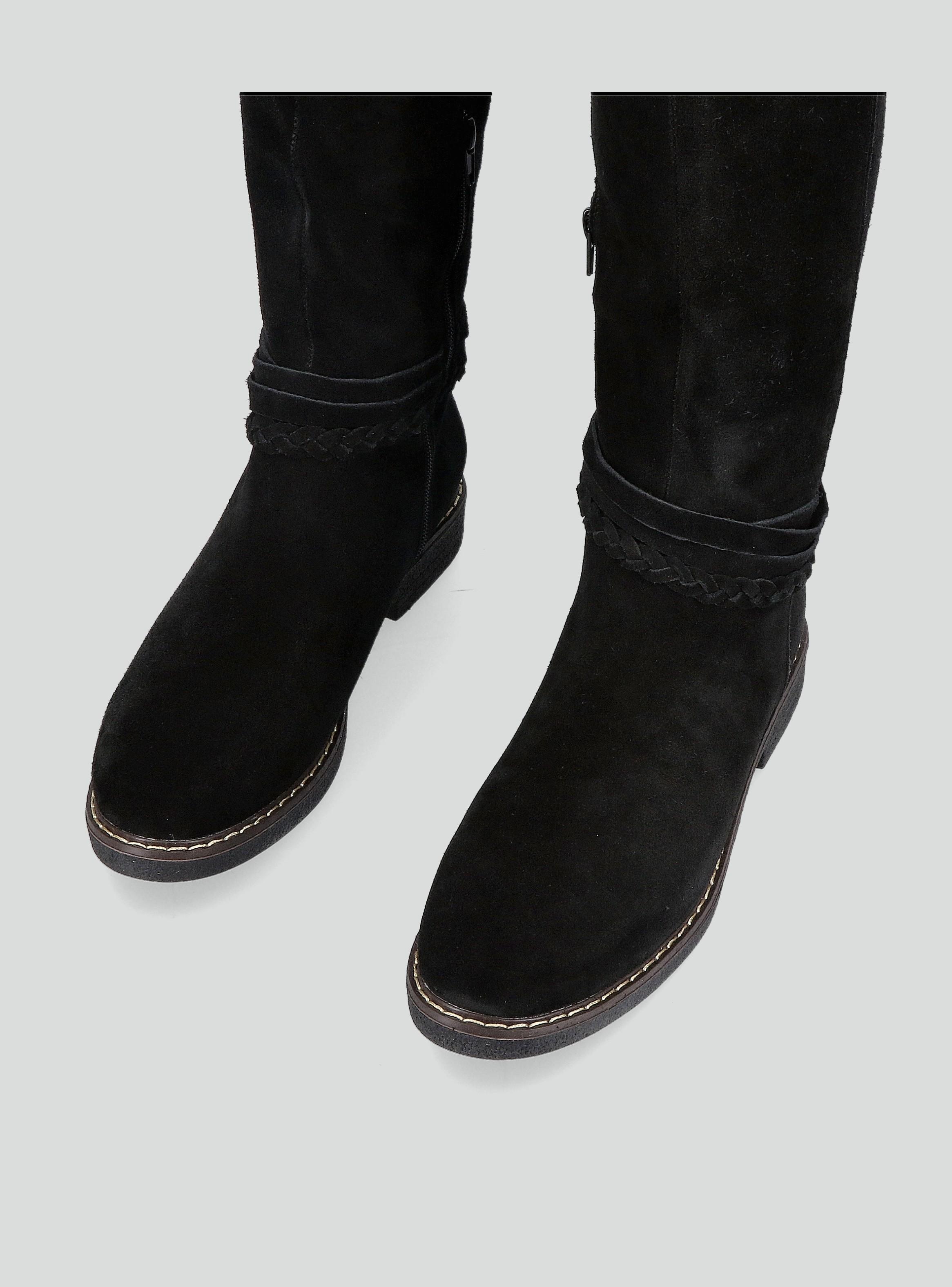 Bota  de Cuero Gamuza  Alta Mujer-4