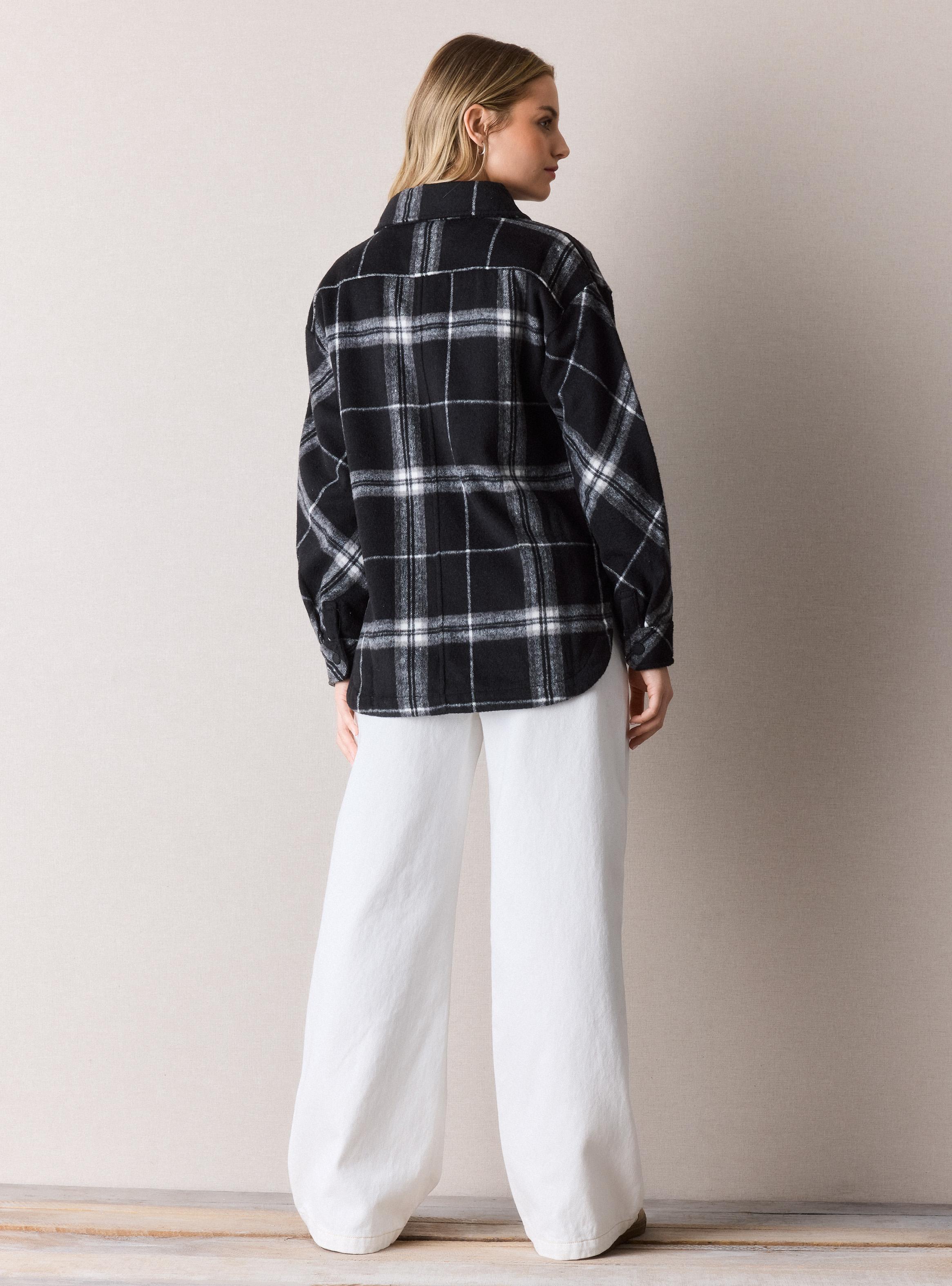 Sobrecamisa Franela Cuadrillé Botones Snap Brandeados-5