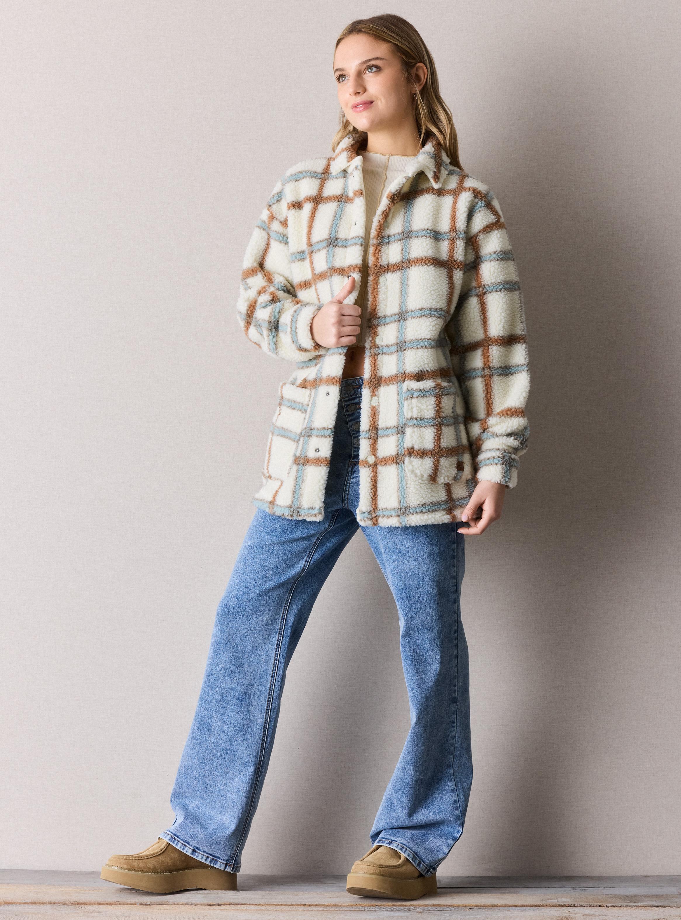 Sobrecamisa Sherpa Mangas Aglobadas Botones Snaps-4