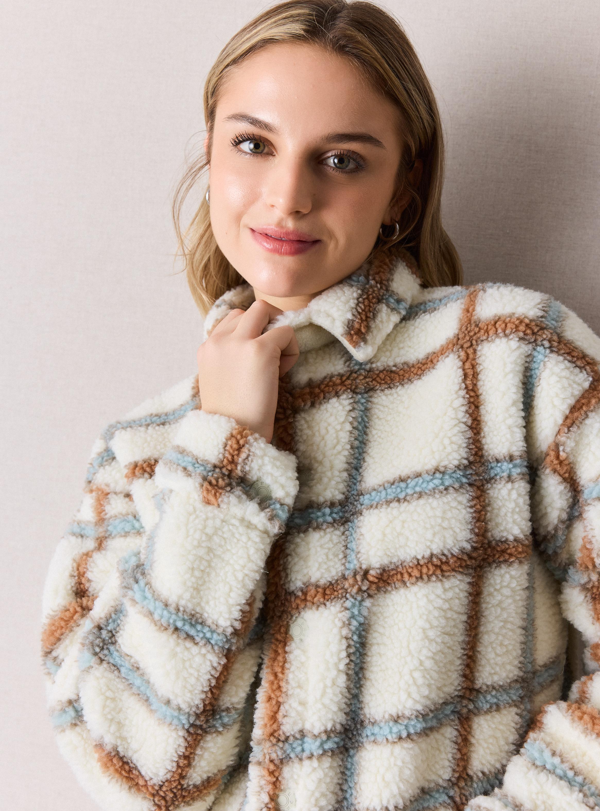 Sobrecamisa Sherpa Mangas Aglobadas Botones Snaps-2