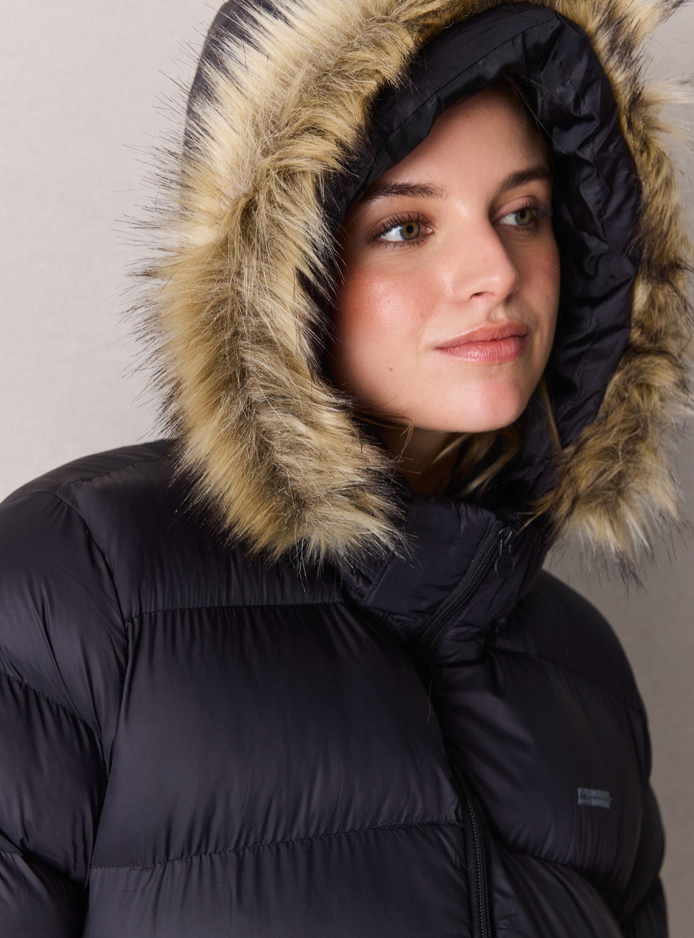 Parka Larga Gorro Desmontable Pelo Falso-3