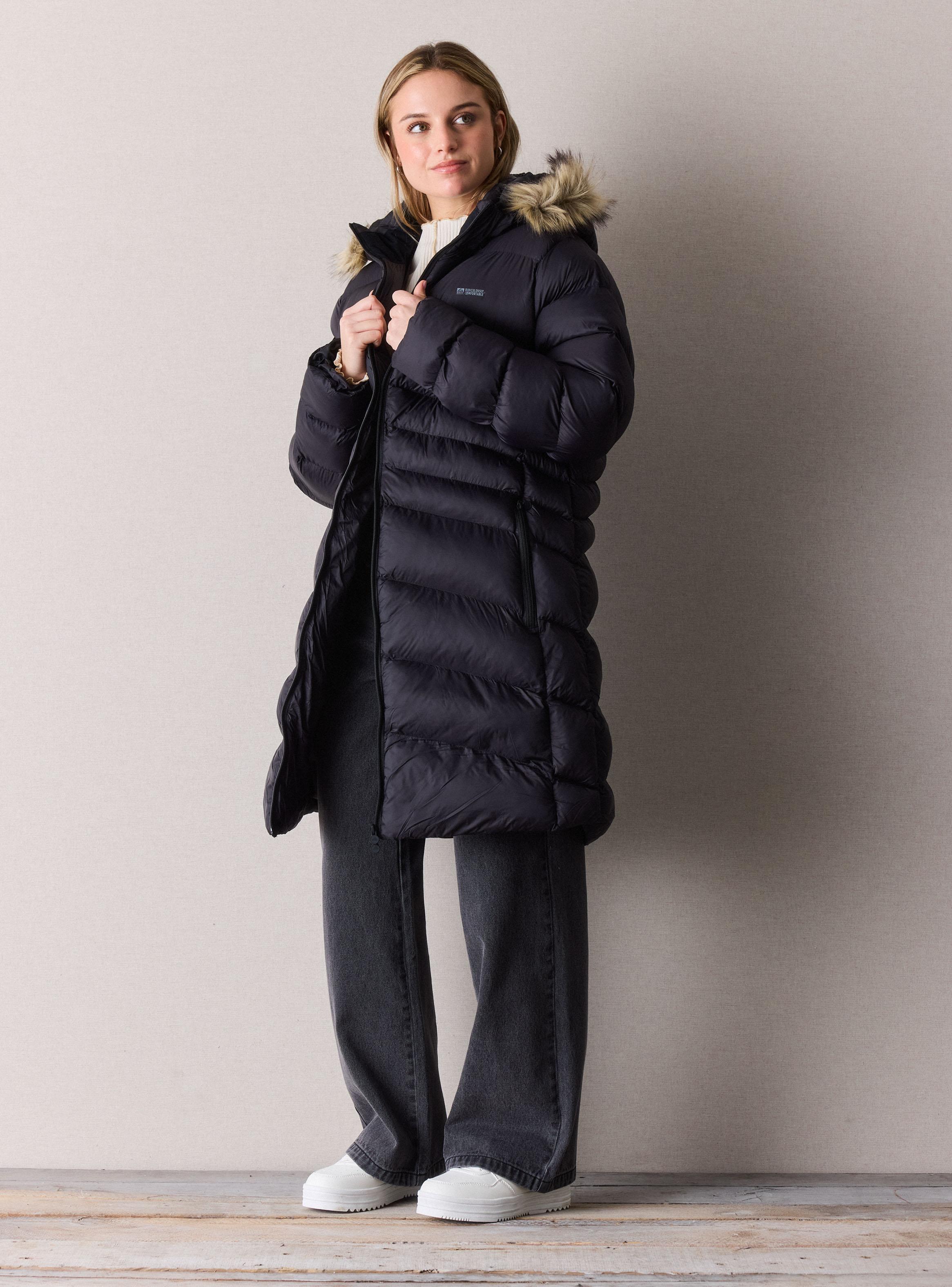 Parka Larga Gorro Desmontable Pelo Falso-4