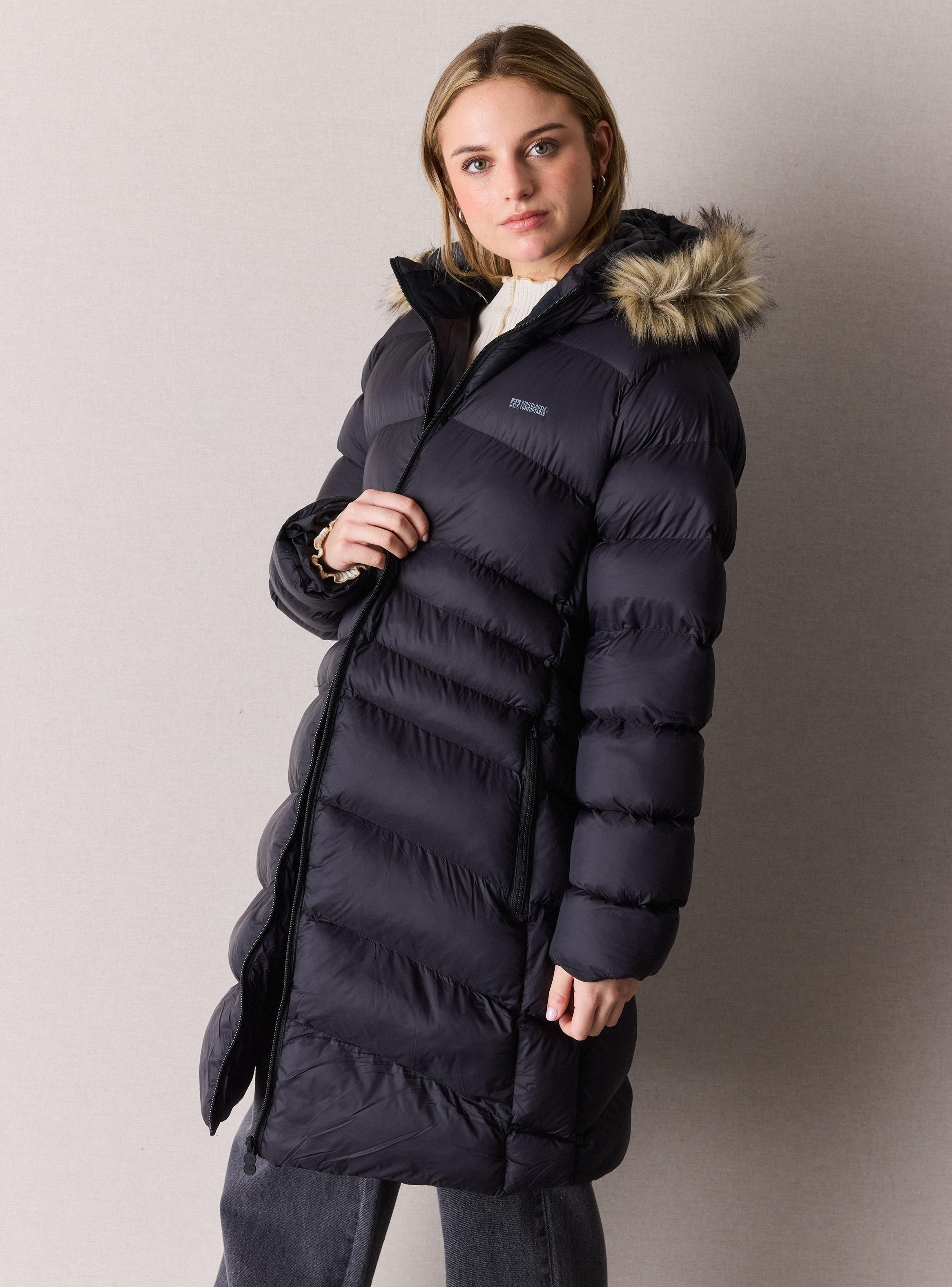 Parka Larga Gorro Desmontable Pelo Falso-0