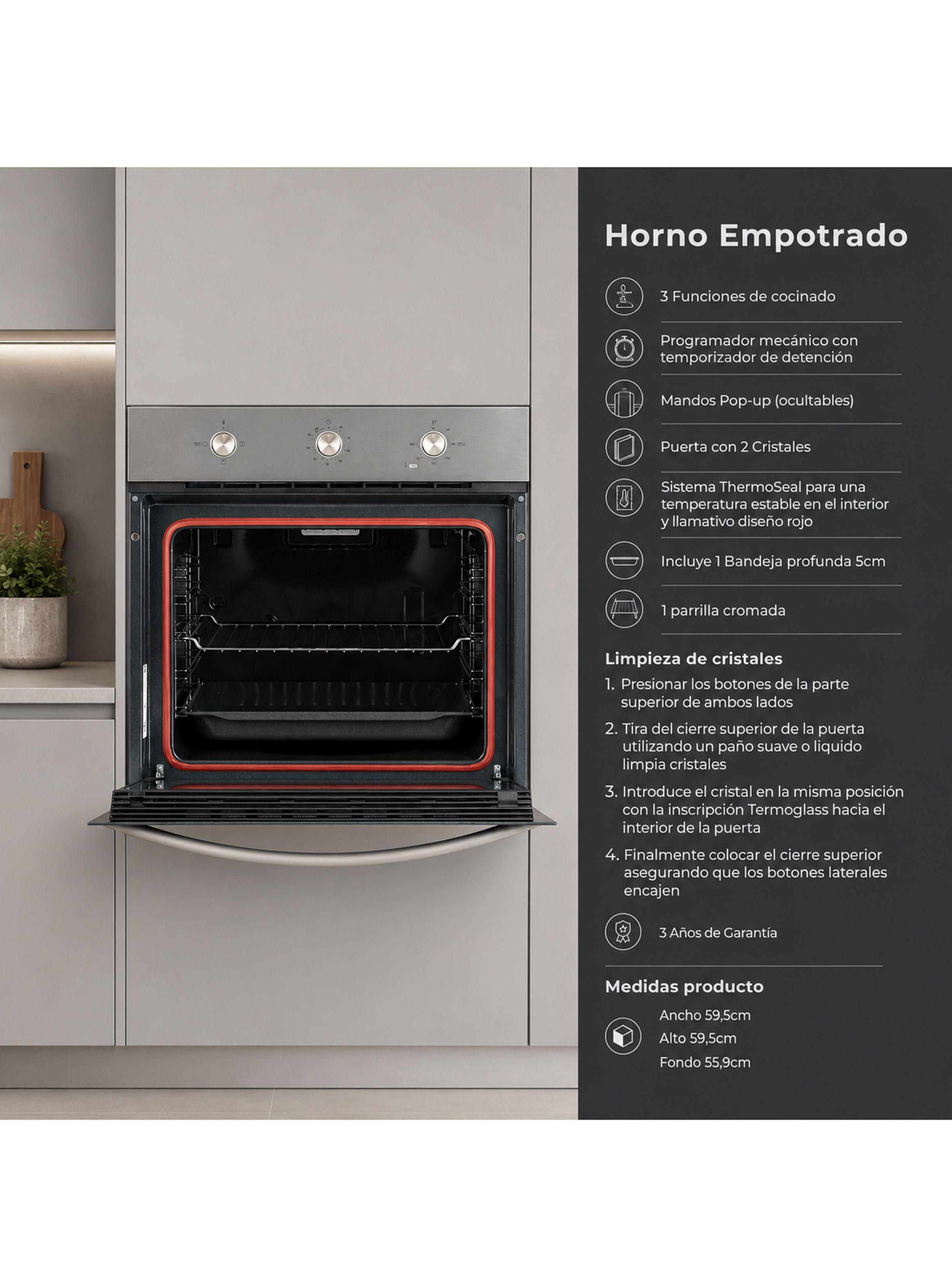 Horno Empotrable Eléctrico 70 Litros HBB-5360 SS-2