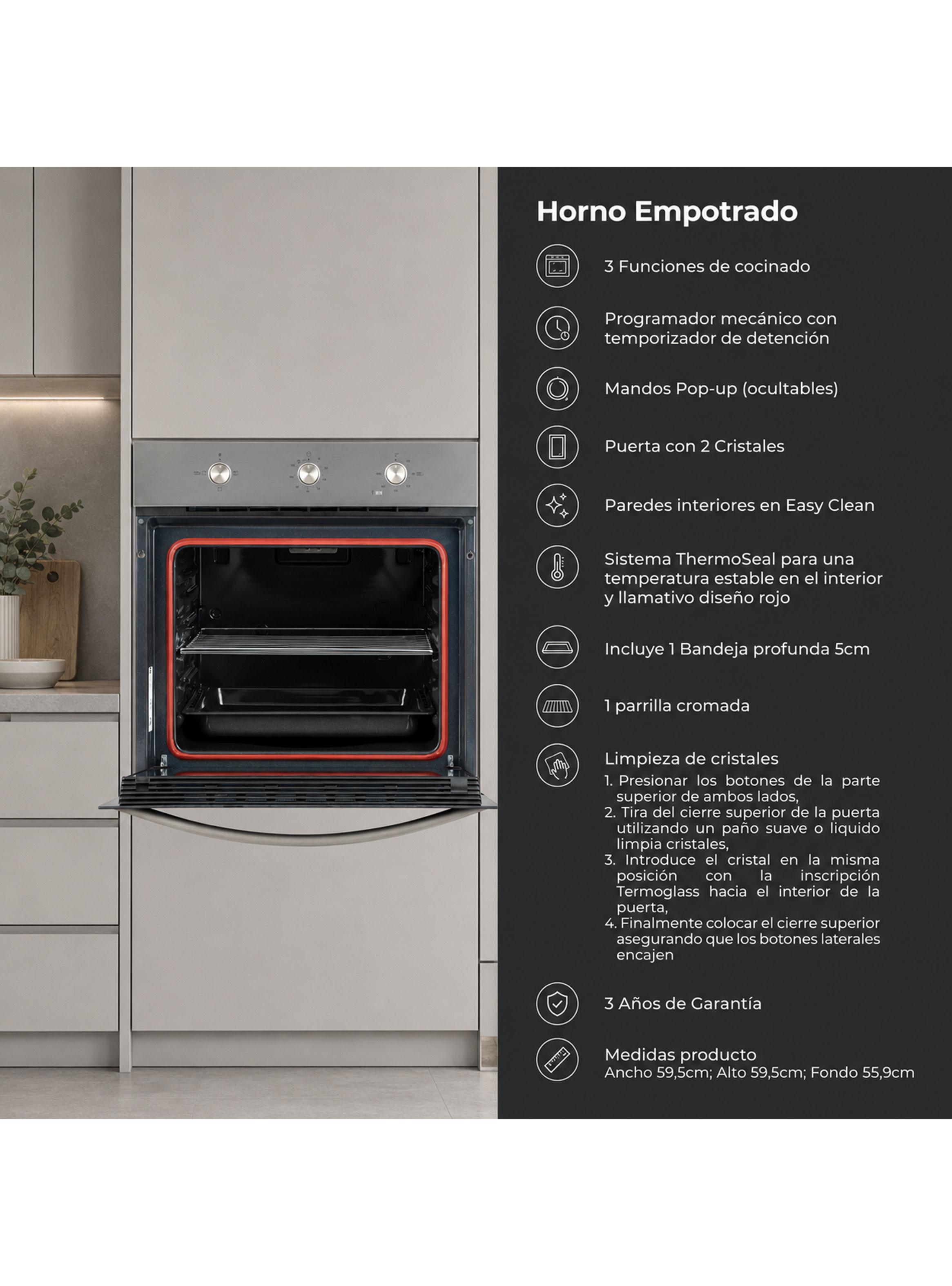 Horno Empotrable Eléctrico 72 Litros HBB4460SS-2