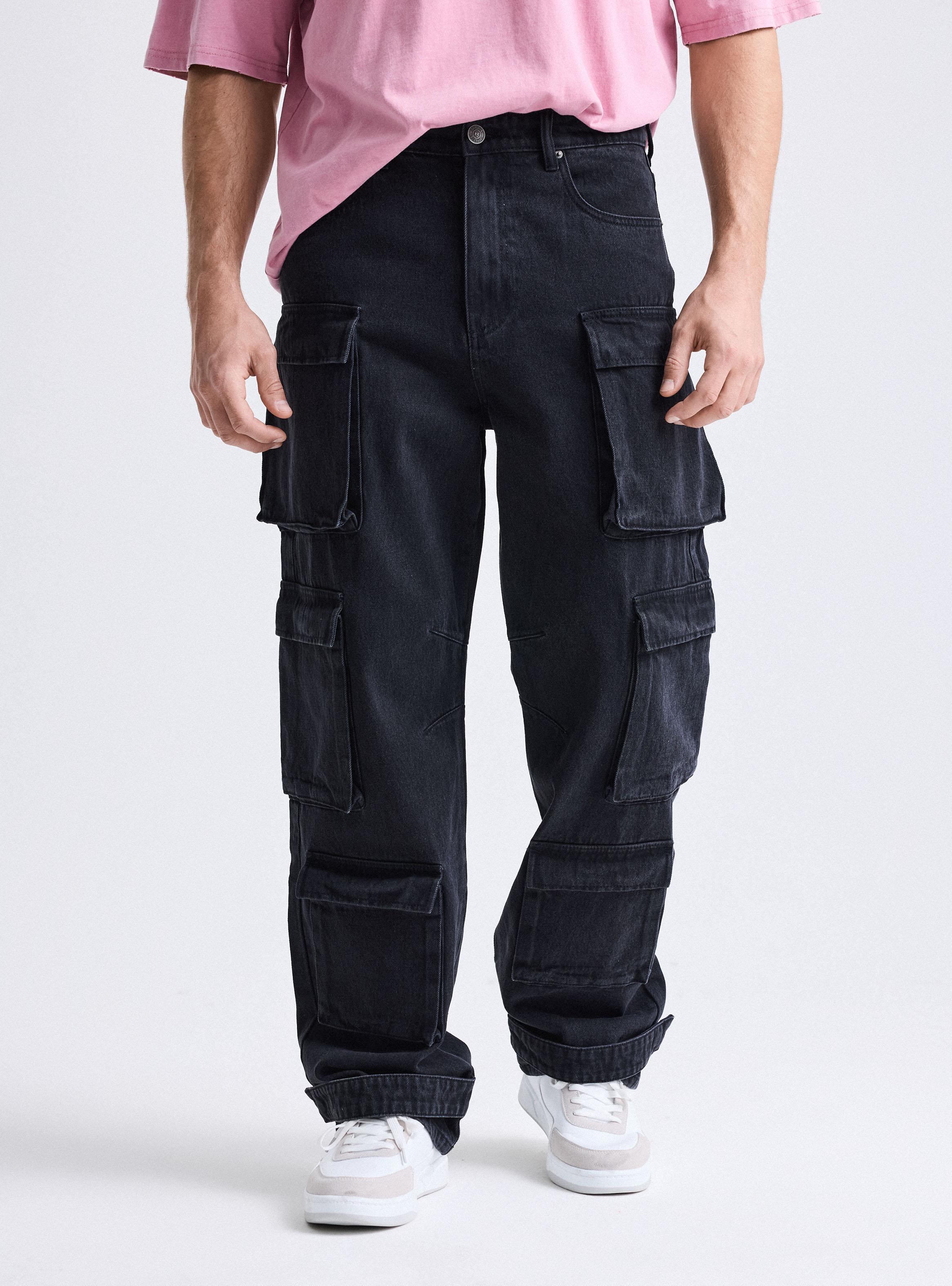Jeans Multipocket Utilitario Baggy-0