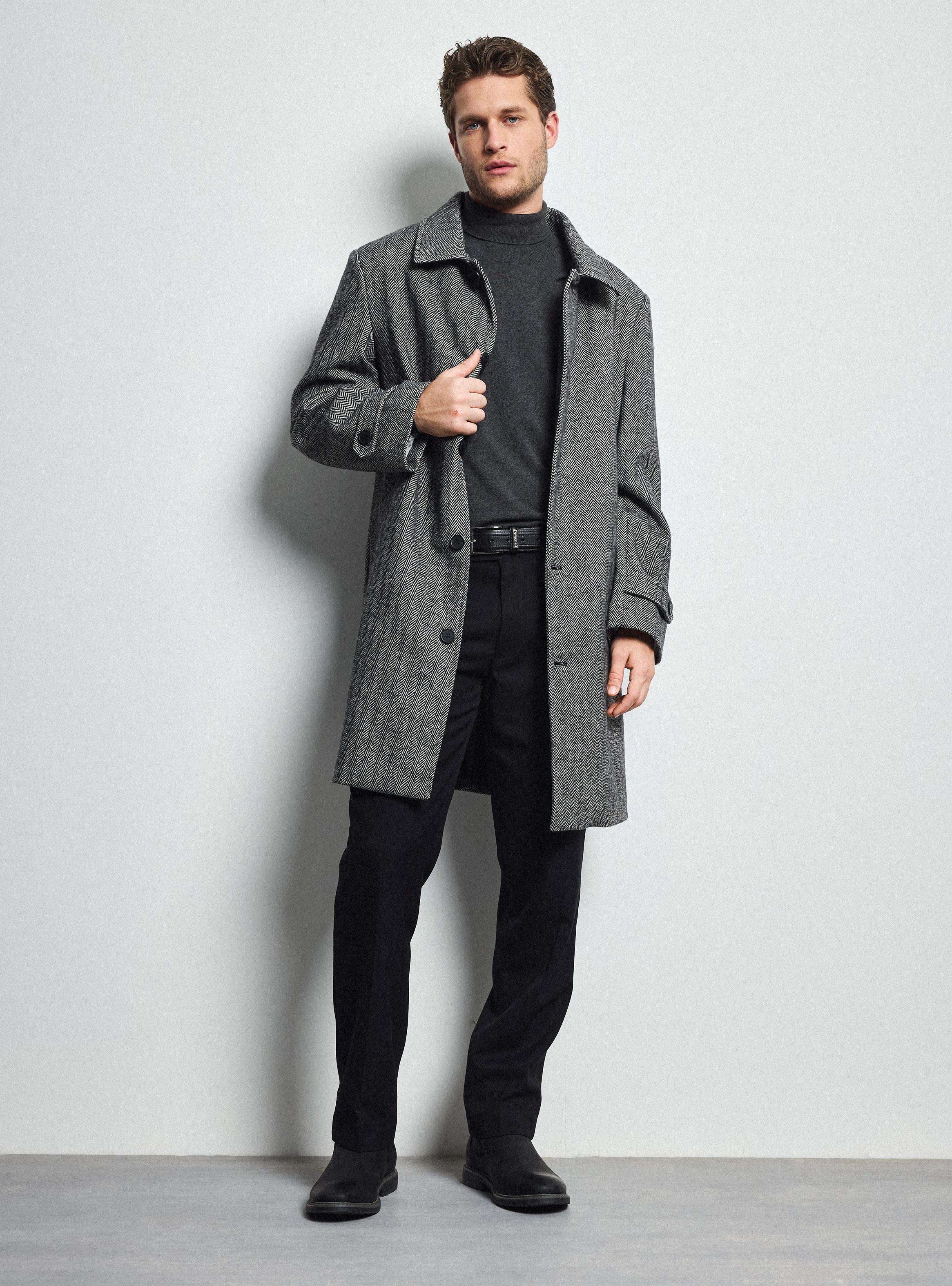 Abrigo Recto 3/4 en Tweed -4