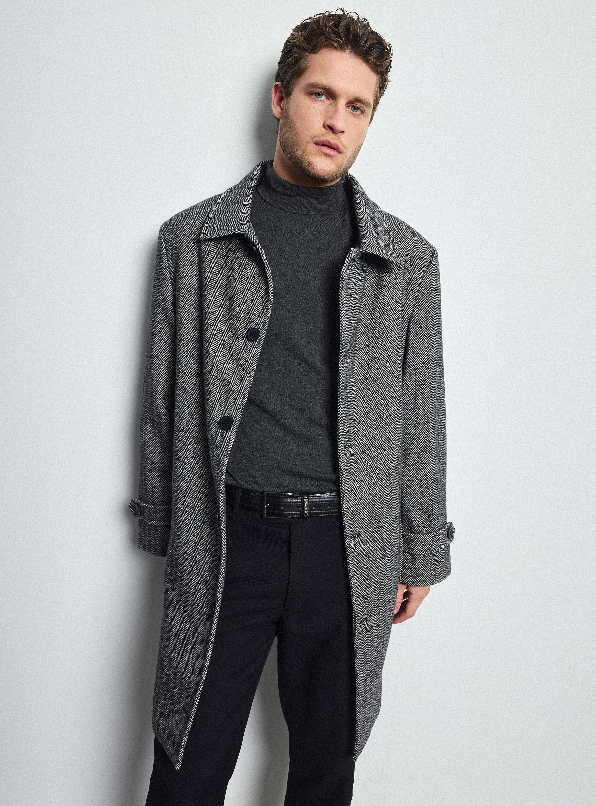 Abrigo Recto 3/4 en Tweed -0