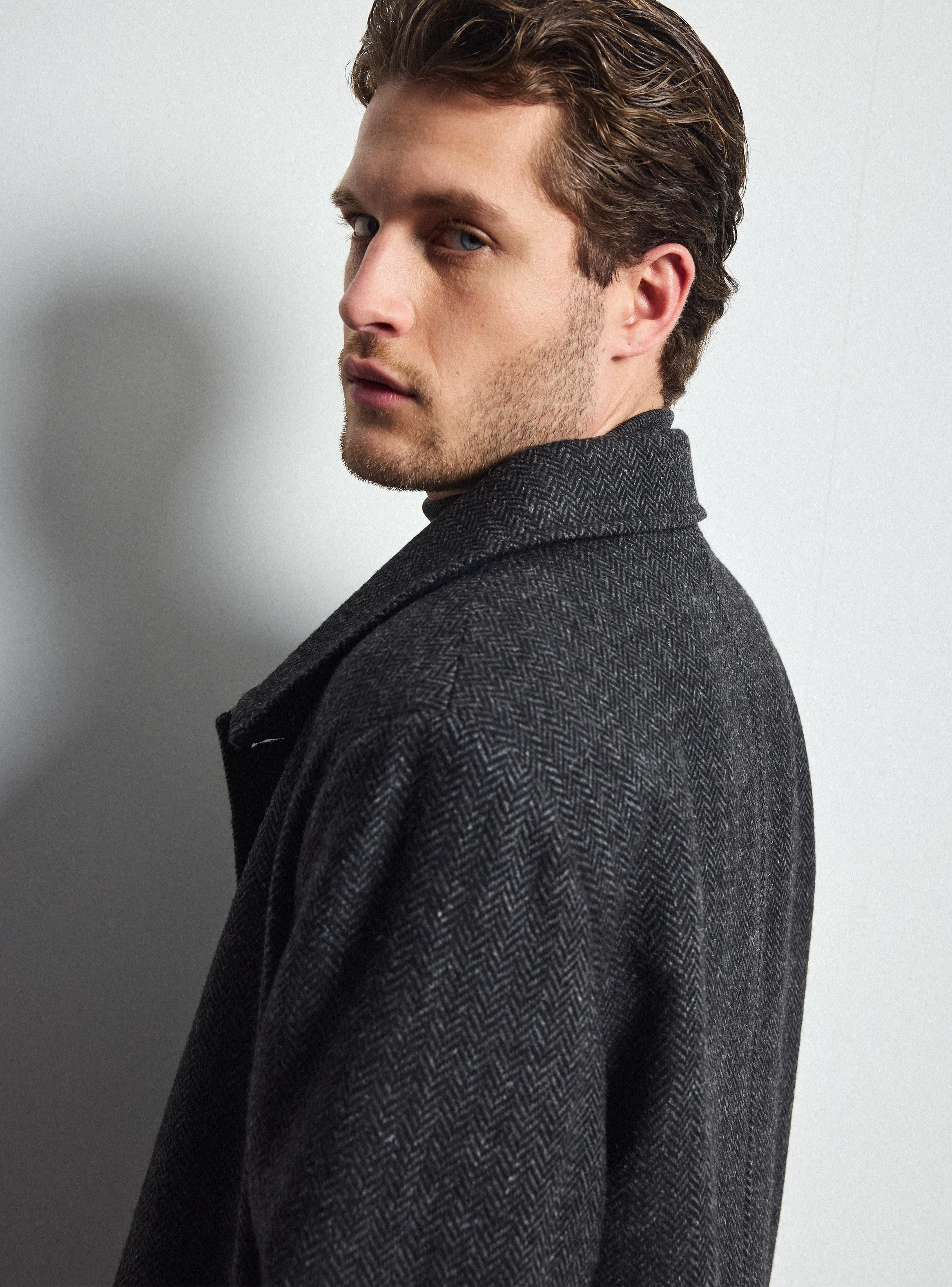 Abrigo Recto Tweed 3/4-3