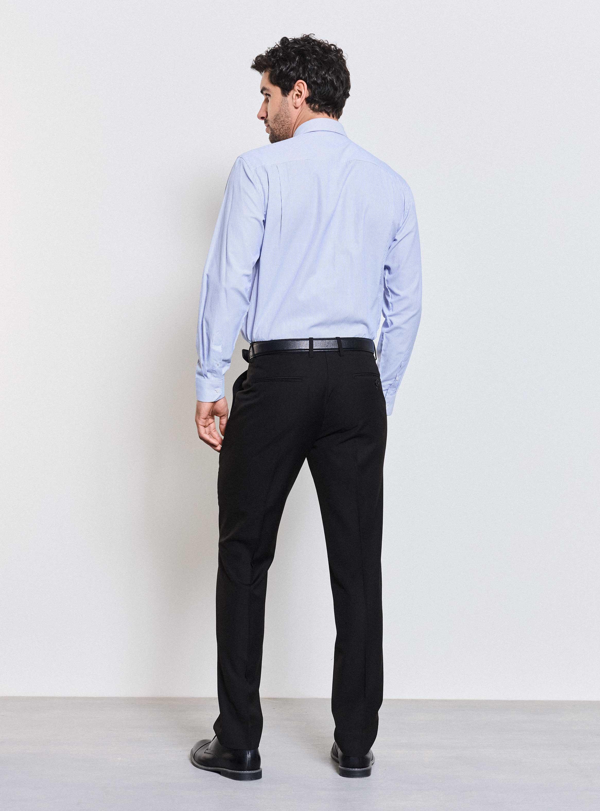 Pantalón Vestir Slim Fit Lana Polyester Negro-5