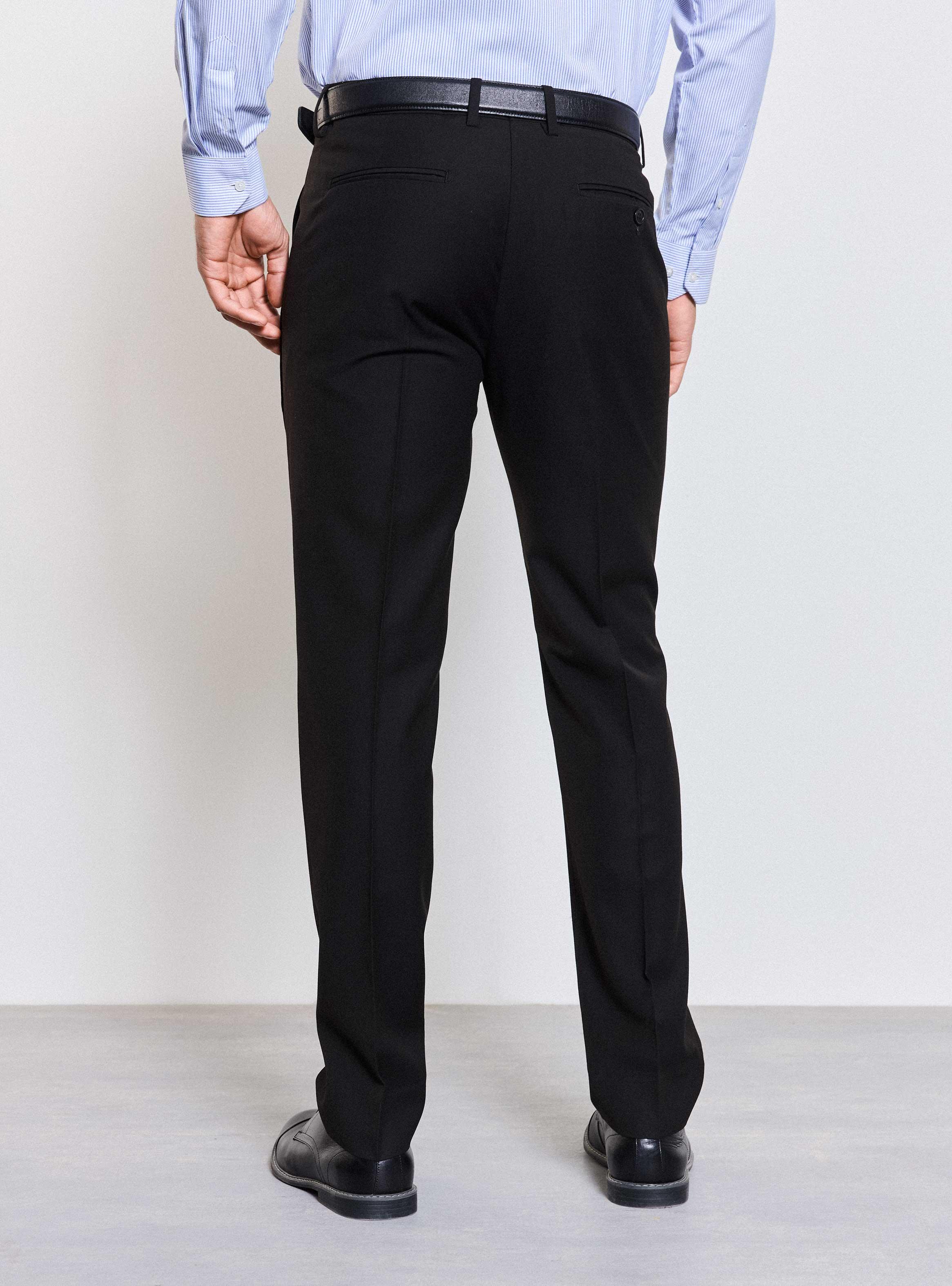 Pantalón Vestir Slim Fit Lana Polyester Negro-1