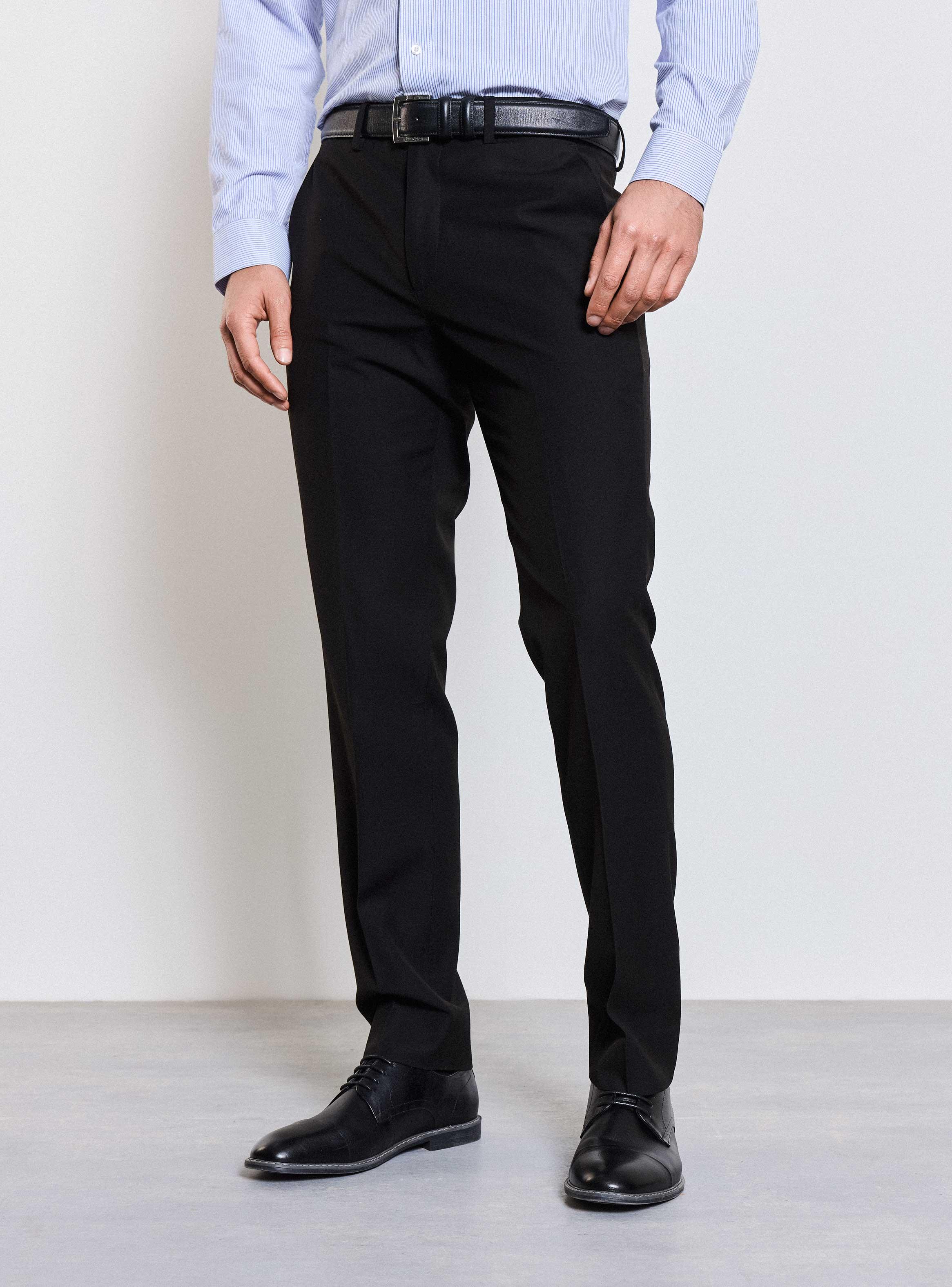 Pantalón Vestir Slim Fit Lana Polyester Negro-0