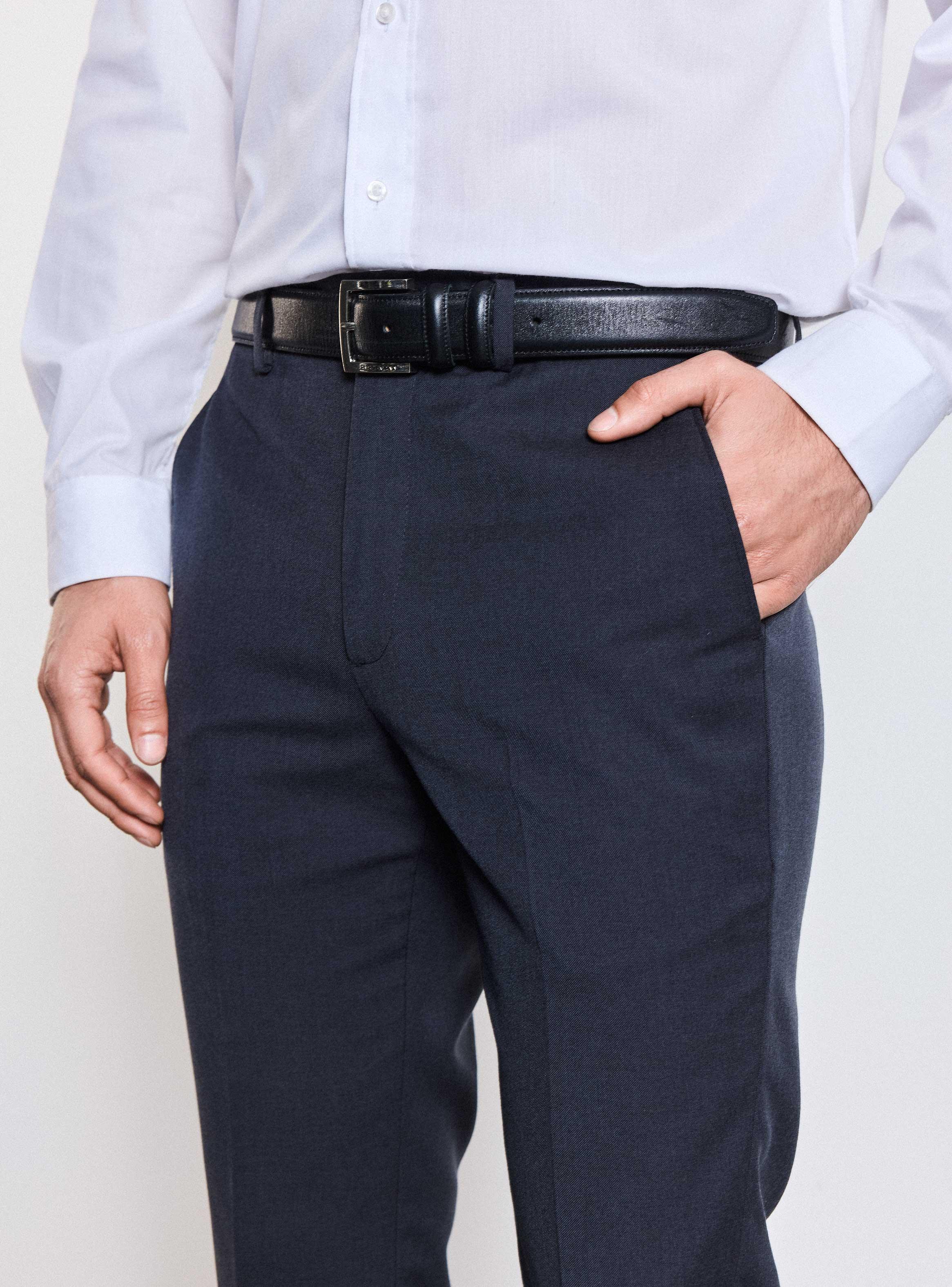 Pantalón Vestir Slim Fit Lana Polyester-2