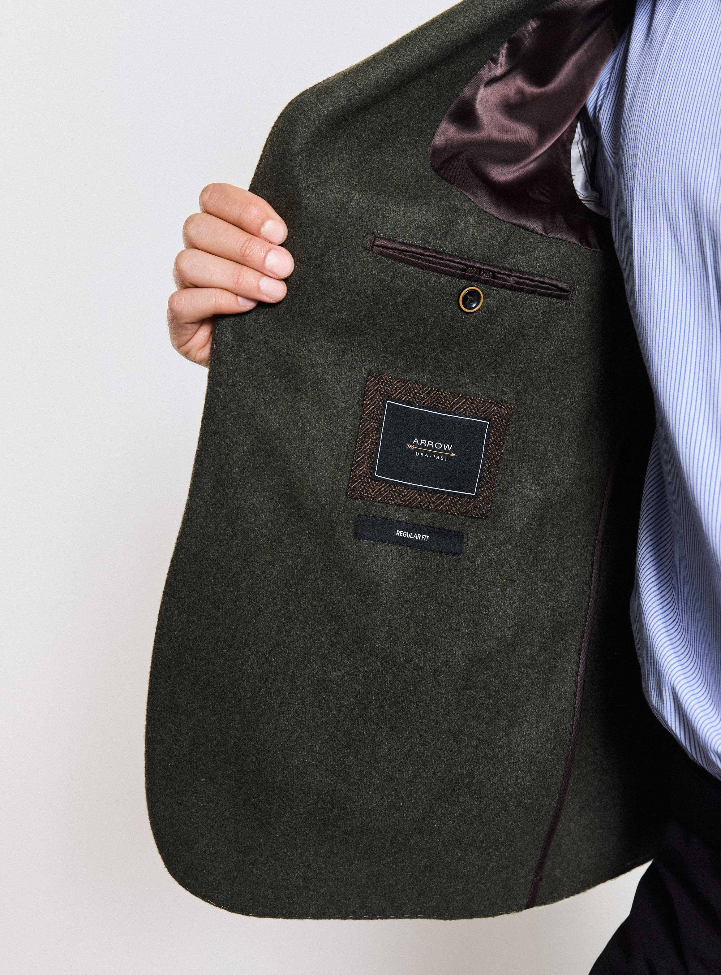 Vestón Recto Paño Liso con Coderas-3