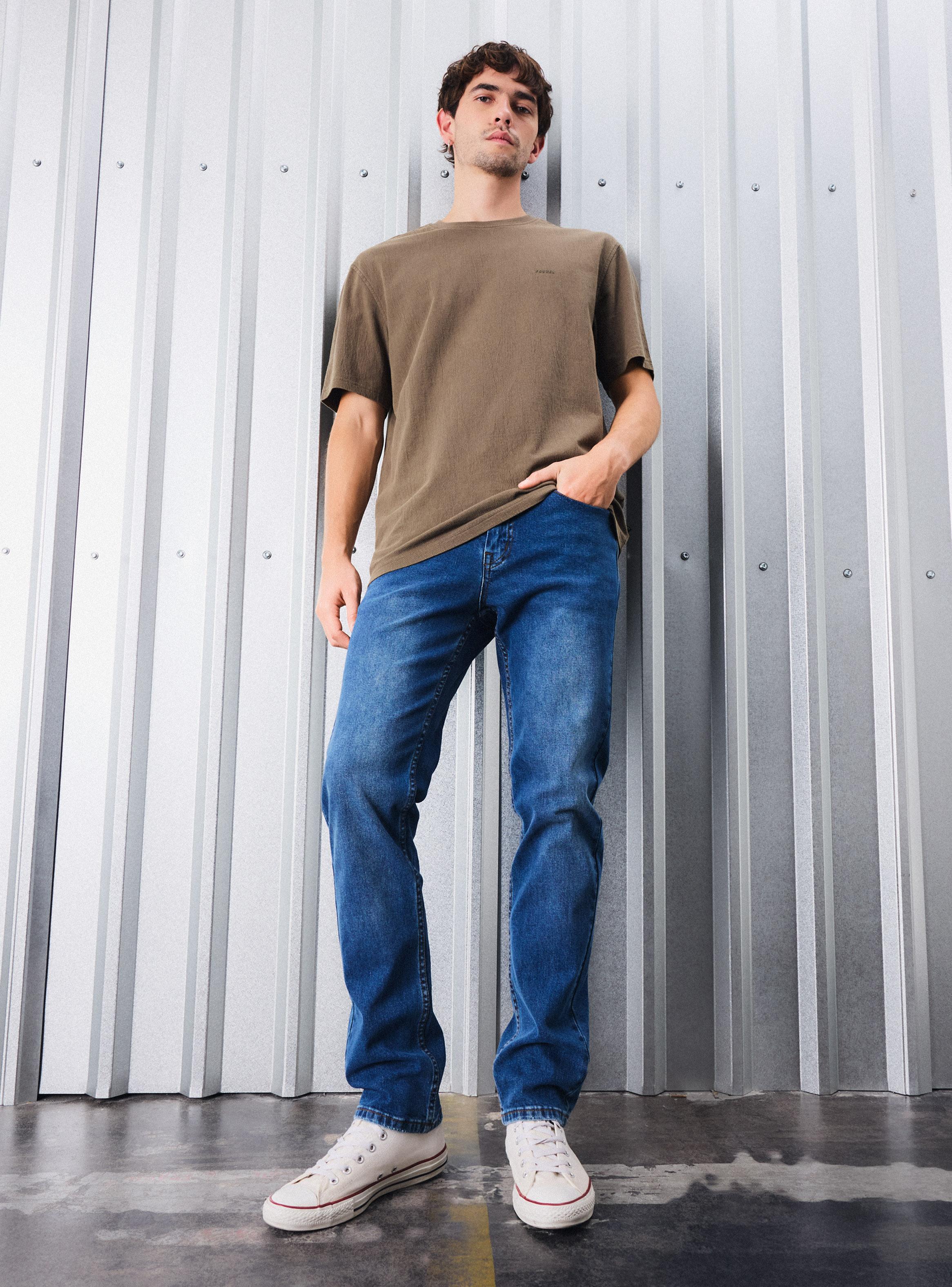 Jeans Recto Azul Lavado-4