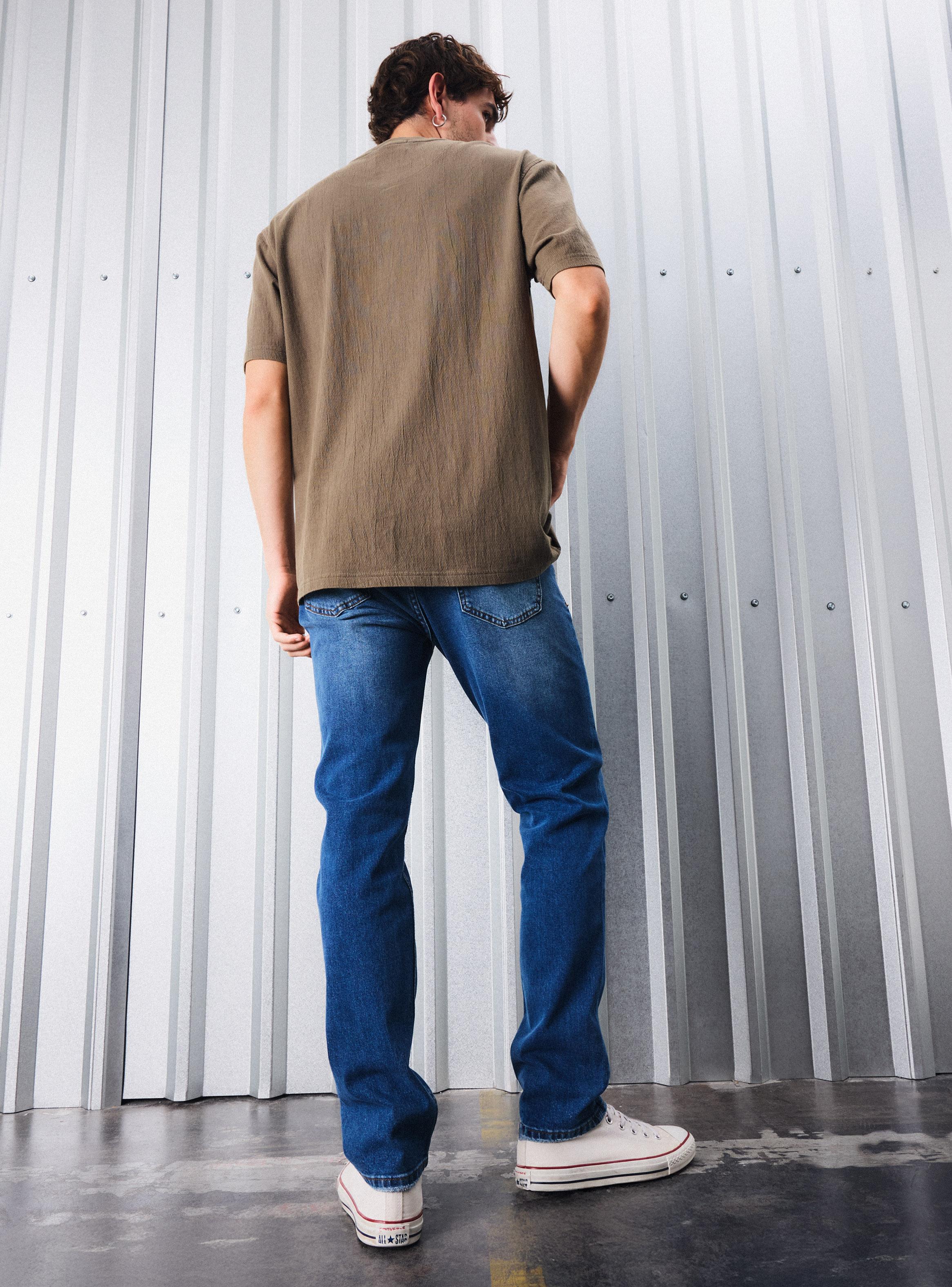 Jeans Recto Azul Lavado-5