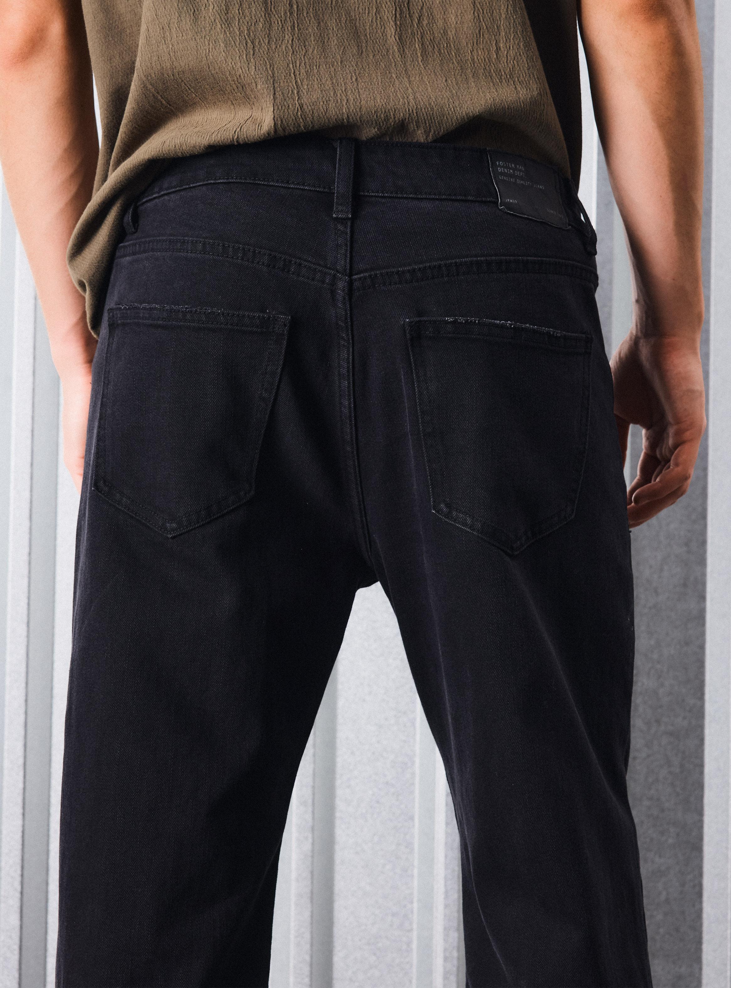 Jeans Recto Negro Lavado-3