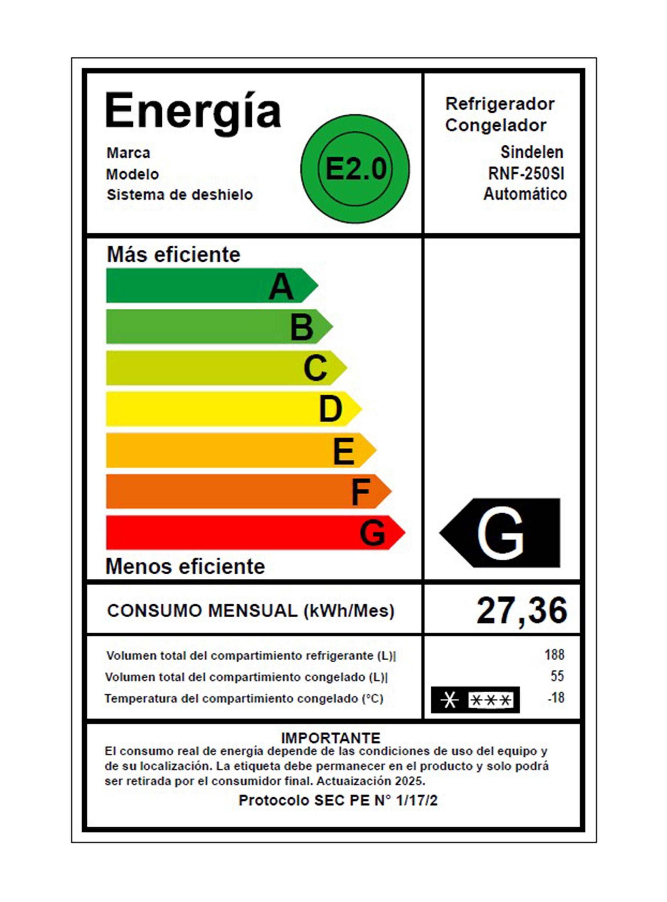 Refrigerador Top Mount No Frost 243 Litros RNF-250SI-5