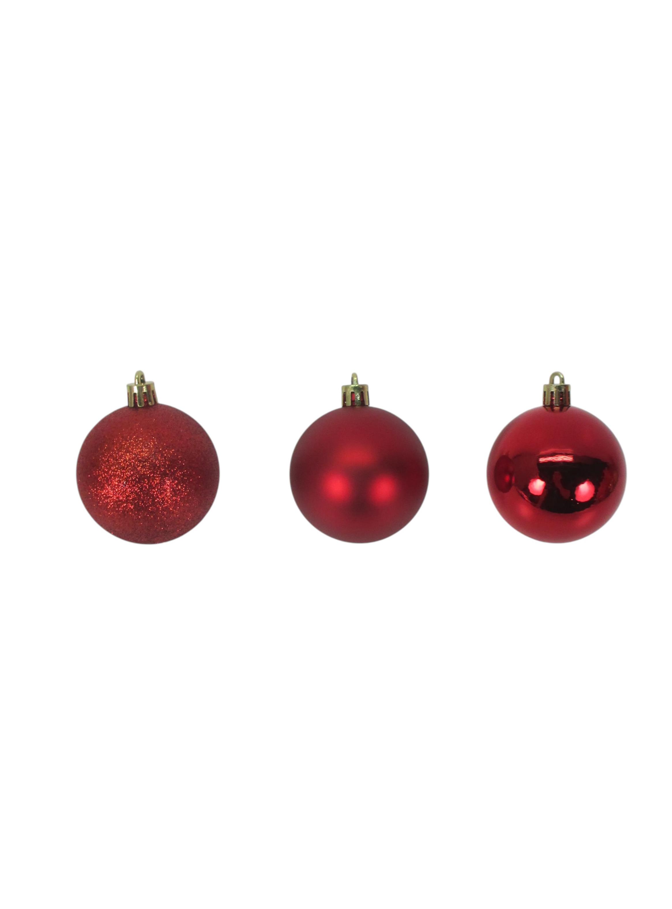 Set de 30 Esferas Navidad Dorado y Rojo-3