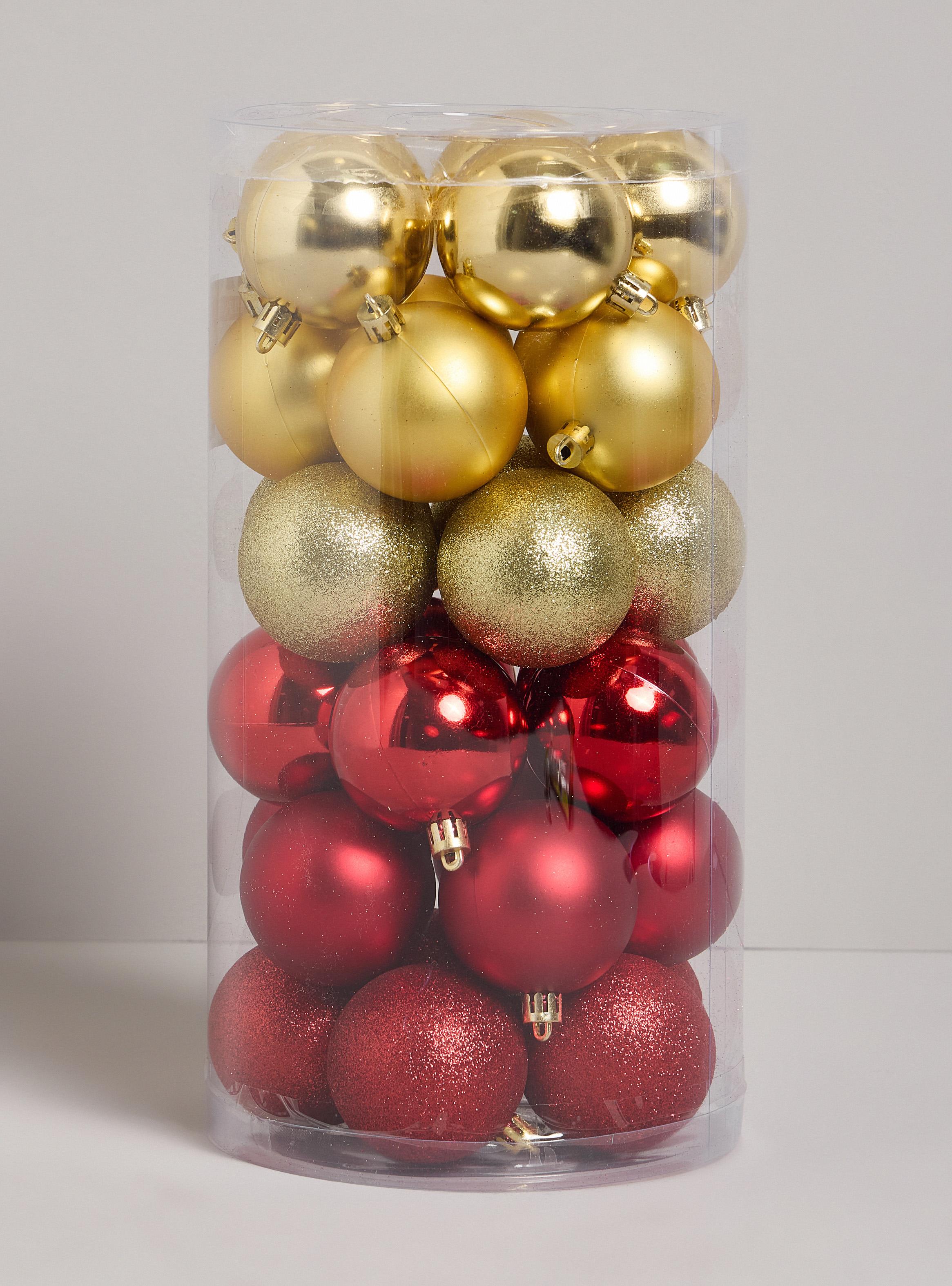 Set de 30 Esferas Navidad Dorado y Rojo-2